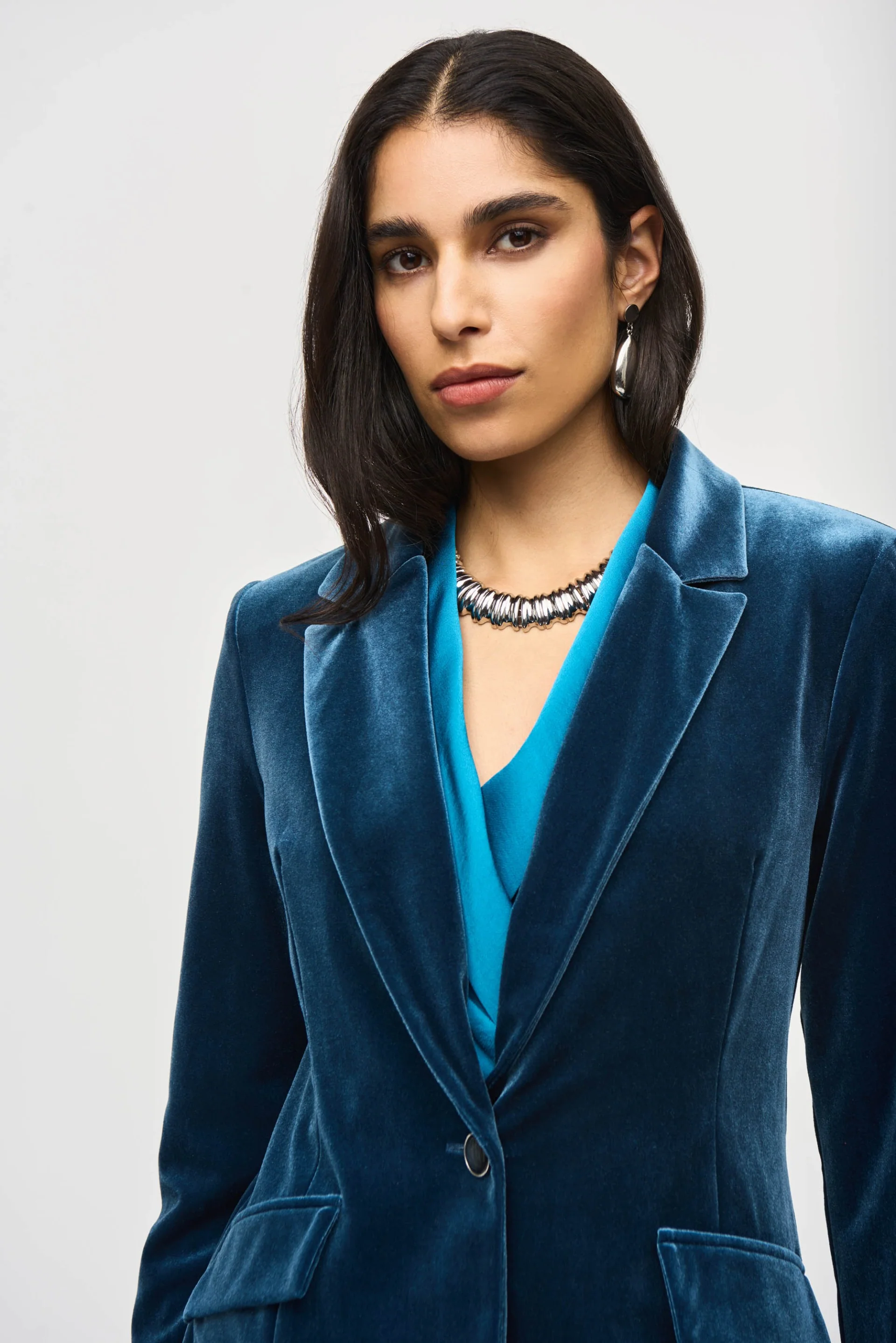 Joseph Ribkoff Nightfall Velvet Fitted Blazer Style 243286 - Image 3