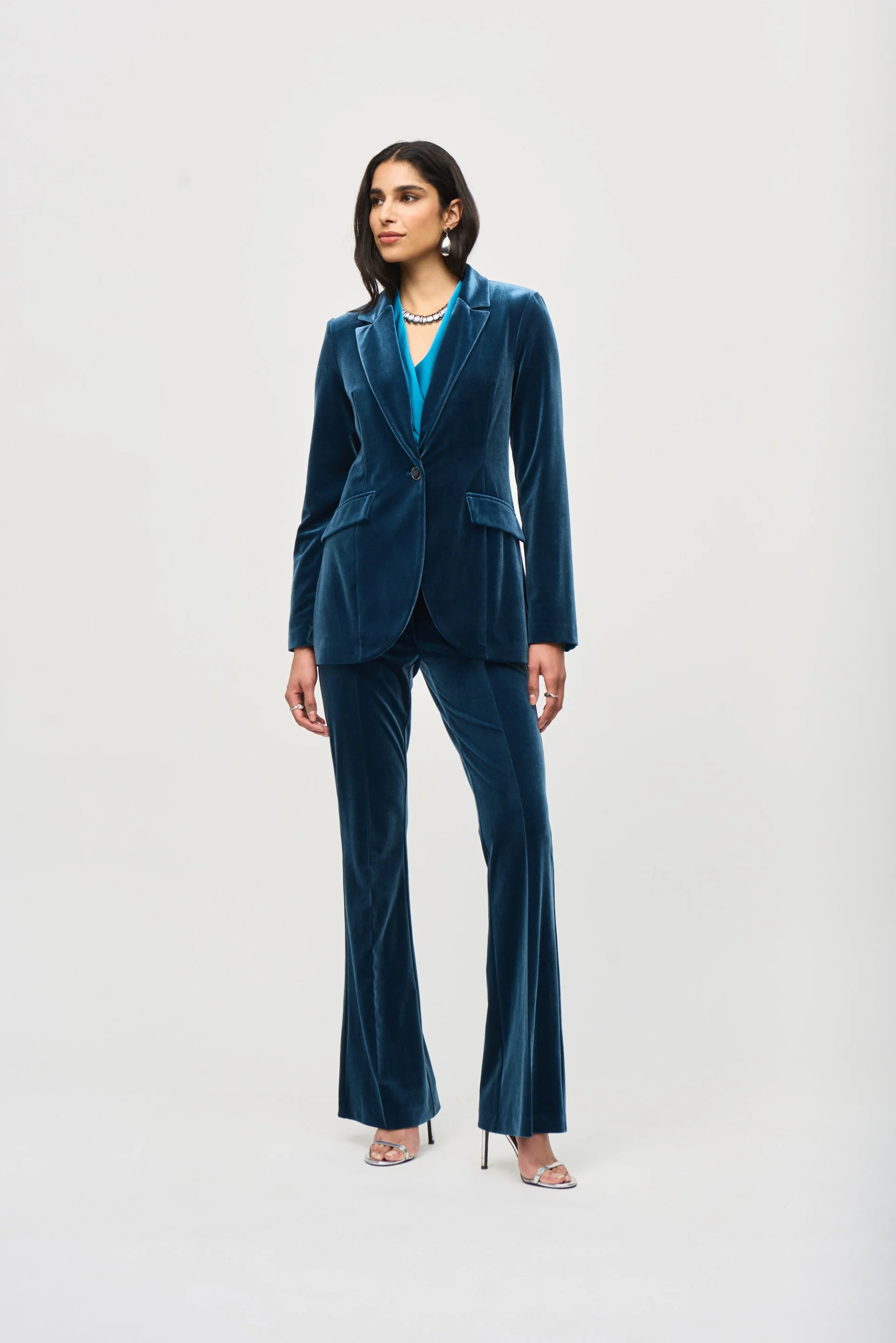 Joseph Ribkoff Nightfall Velvet Fitted Blazer Style 243286 - Image 4