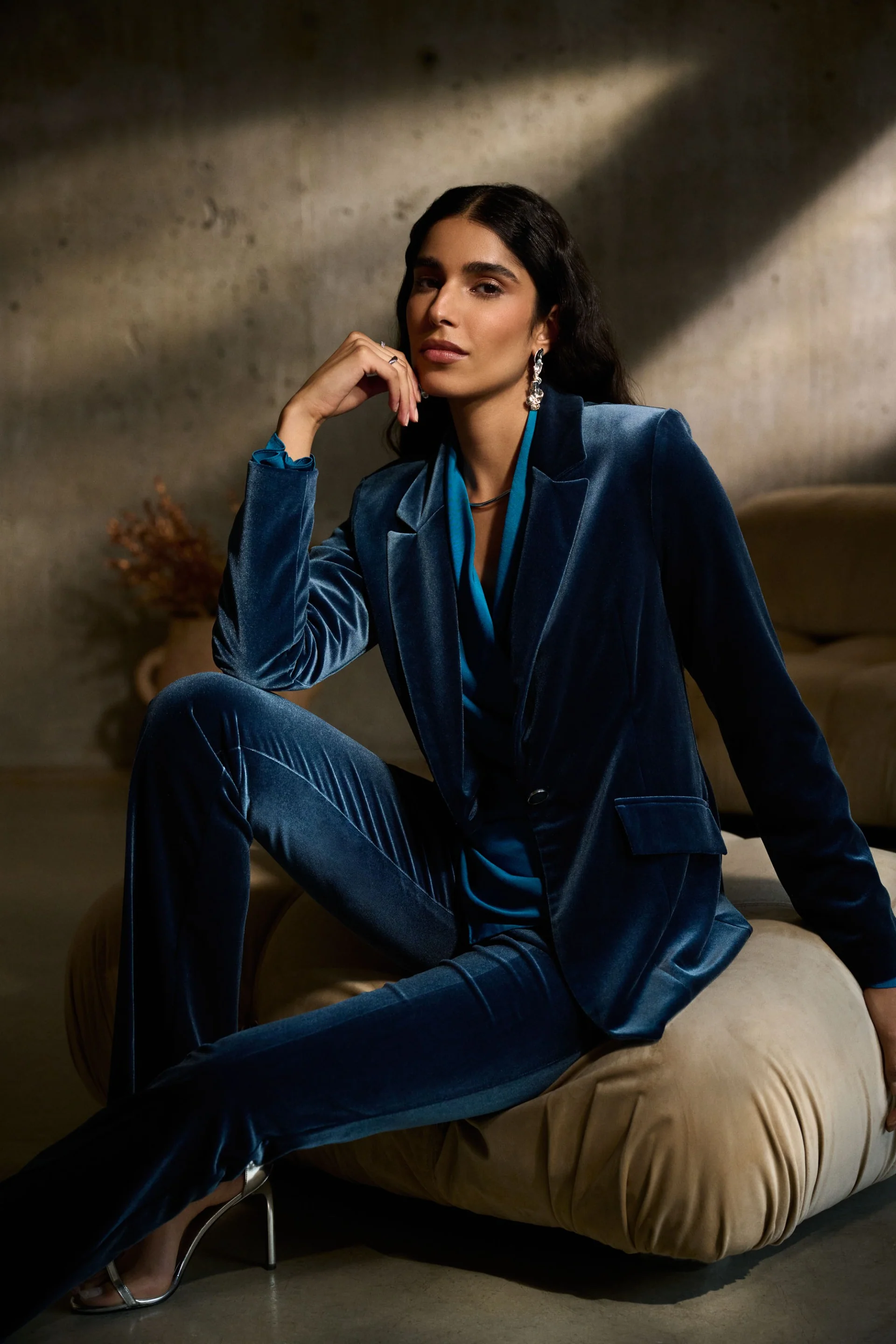Joseph Ribkoff Nightfall Velvet Fitted Blazer Style 243286 - Image 5