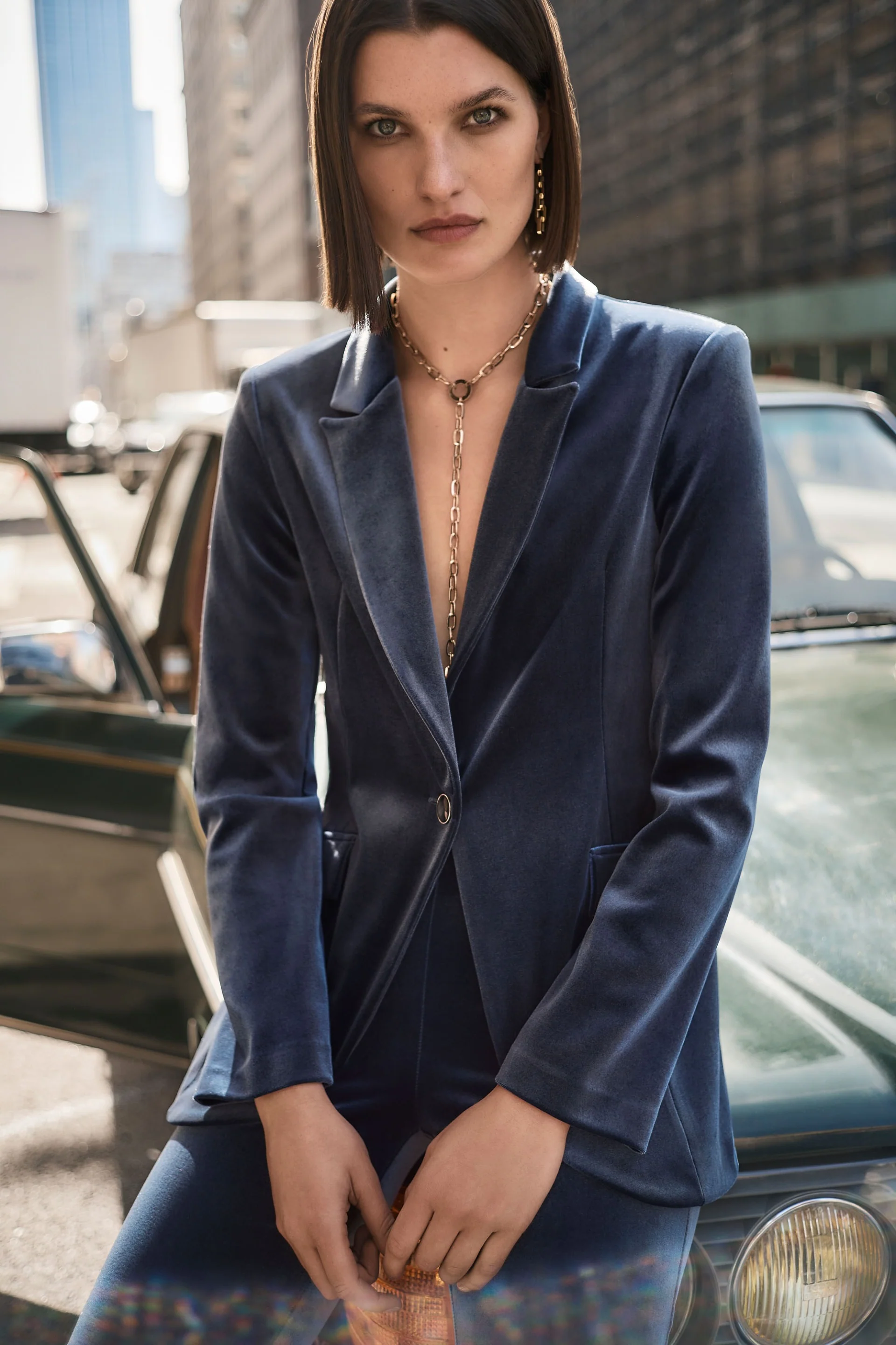 Joseph Ribkoff Nightfall Velvet Fitted Blazer Style 243286 - Image 6