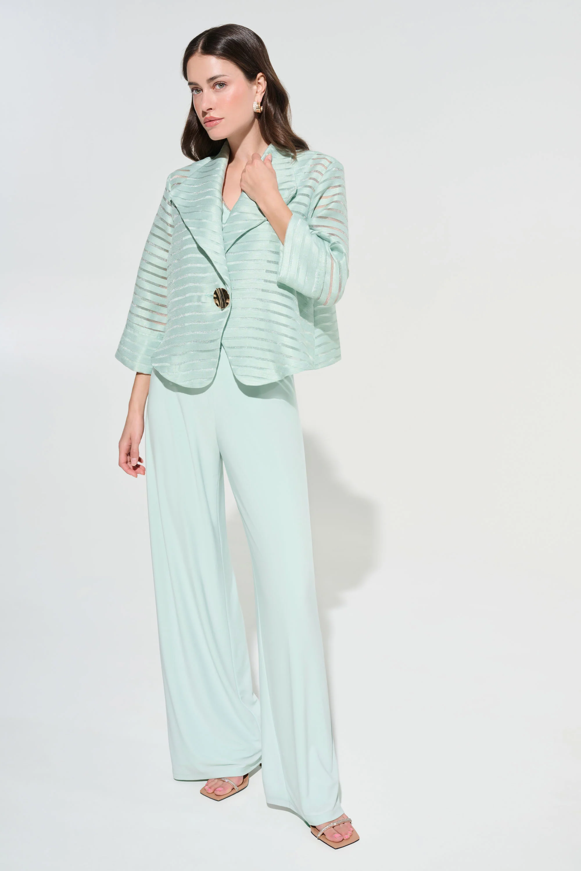 Joseph Ribkoff Shadow Stripe Swing Jacket With Lapel Style 262707 - Image 3