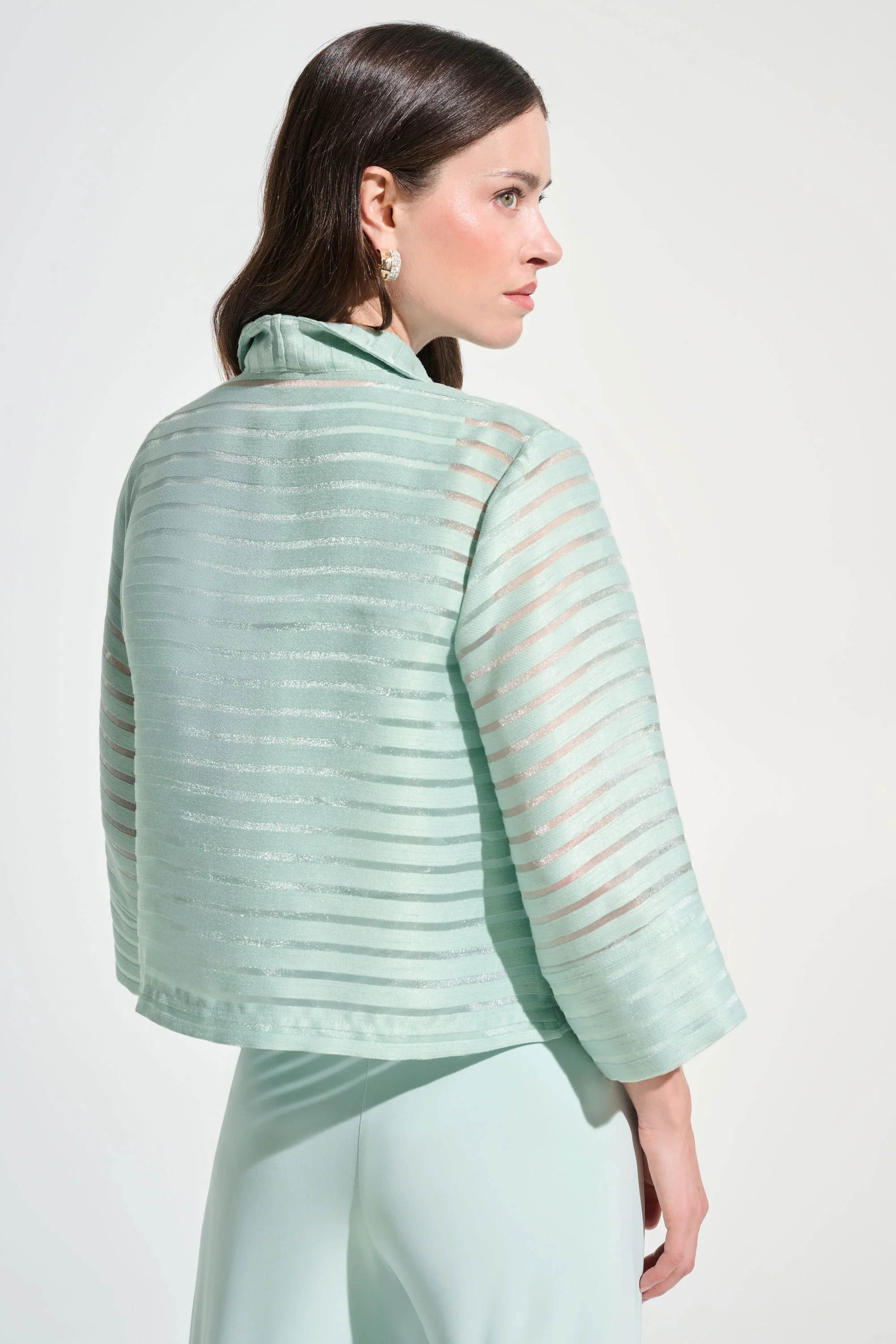 Joseph Ribkoff Shadow Stripe Swing Jacket With Lapel Style 262707 - Image 4