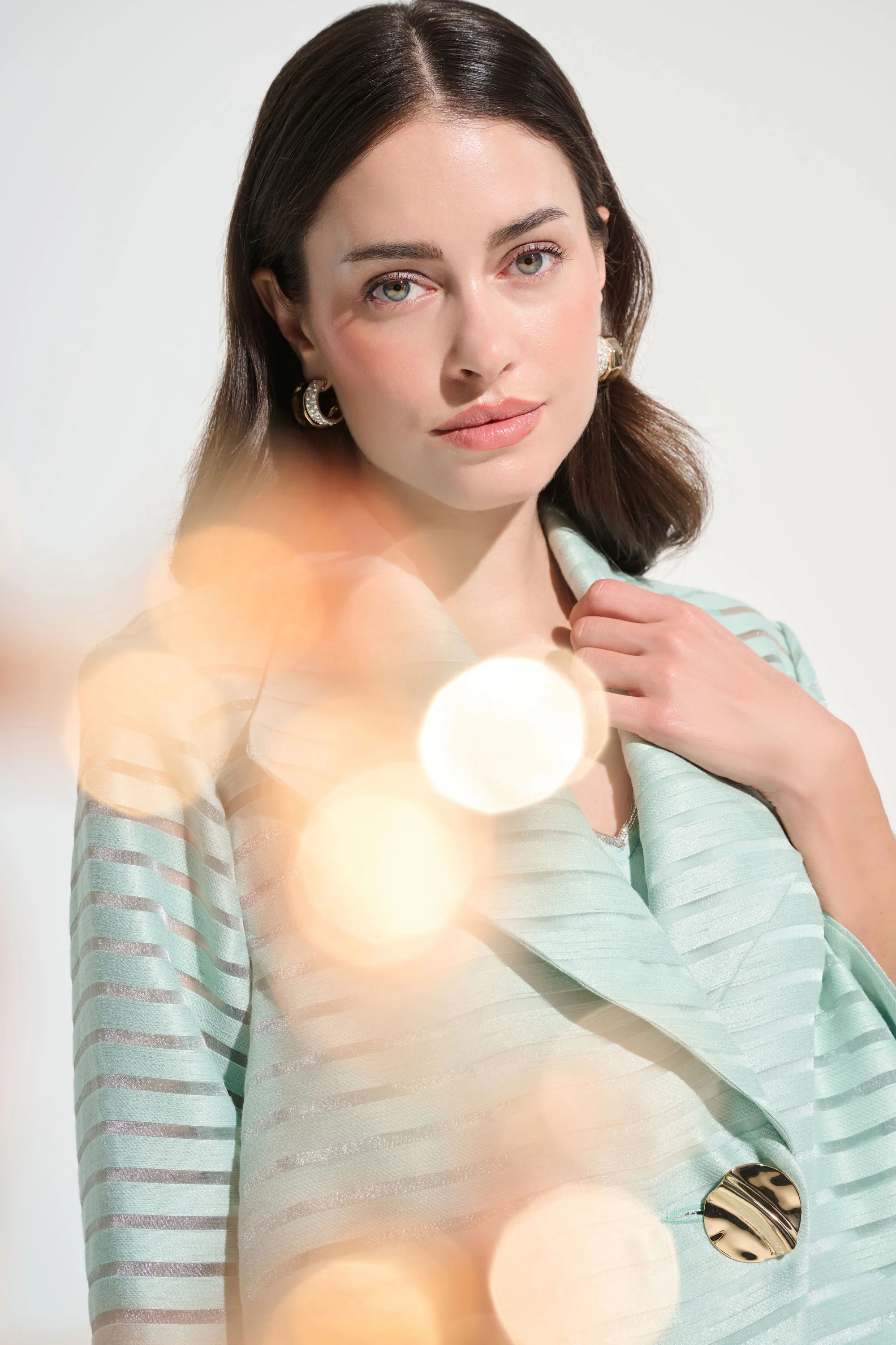 Joseph Ribkoff Shadow Stripe Swing Jacket With Lapel Style 262707 - Image 5