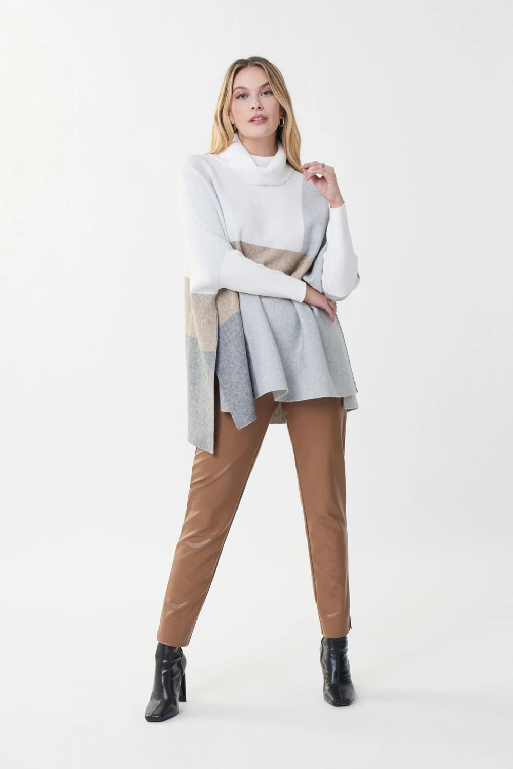 Joseph Ribkoff Nutmeg Faux Leather Pant Style 223196 - Image 2