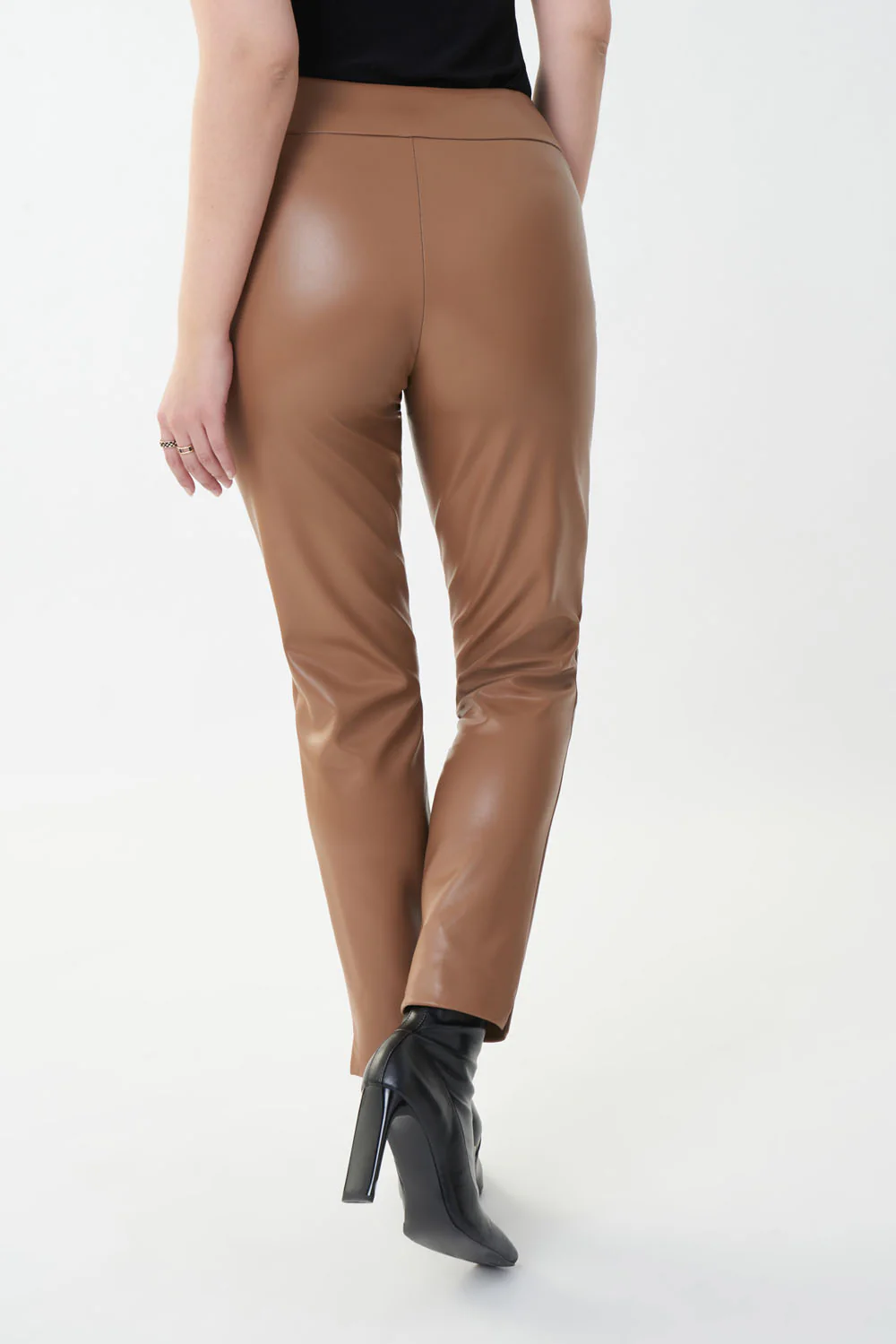 Joseph Ribkoff Nutmeg Faux Leather Pant Style 223196 - Image 4