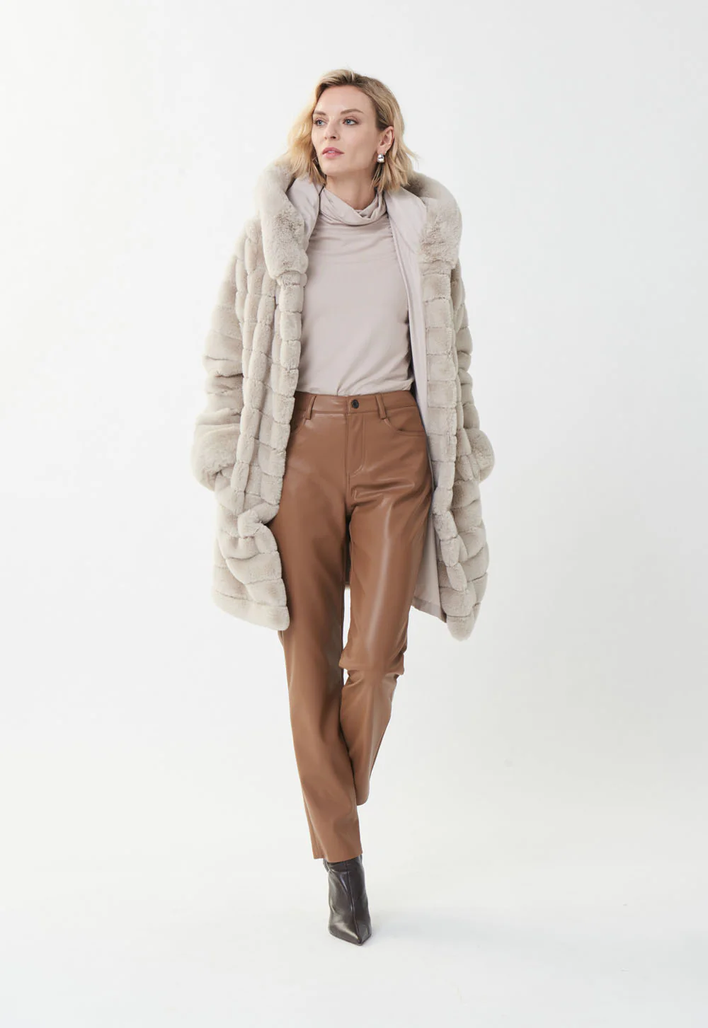 Joseph Ribkoff Nutmeg Faux Leather Pants Style 223921 - Image 2