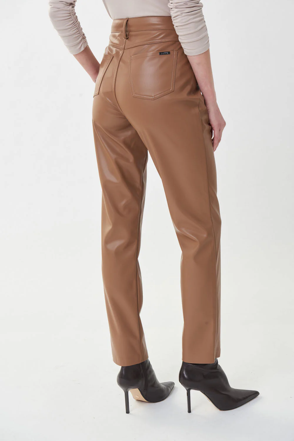 Joseph Ribkoff Nutmeg Faux Leather Pants Style 223921 - Image 4
