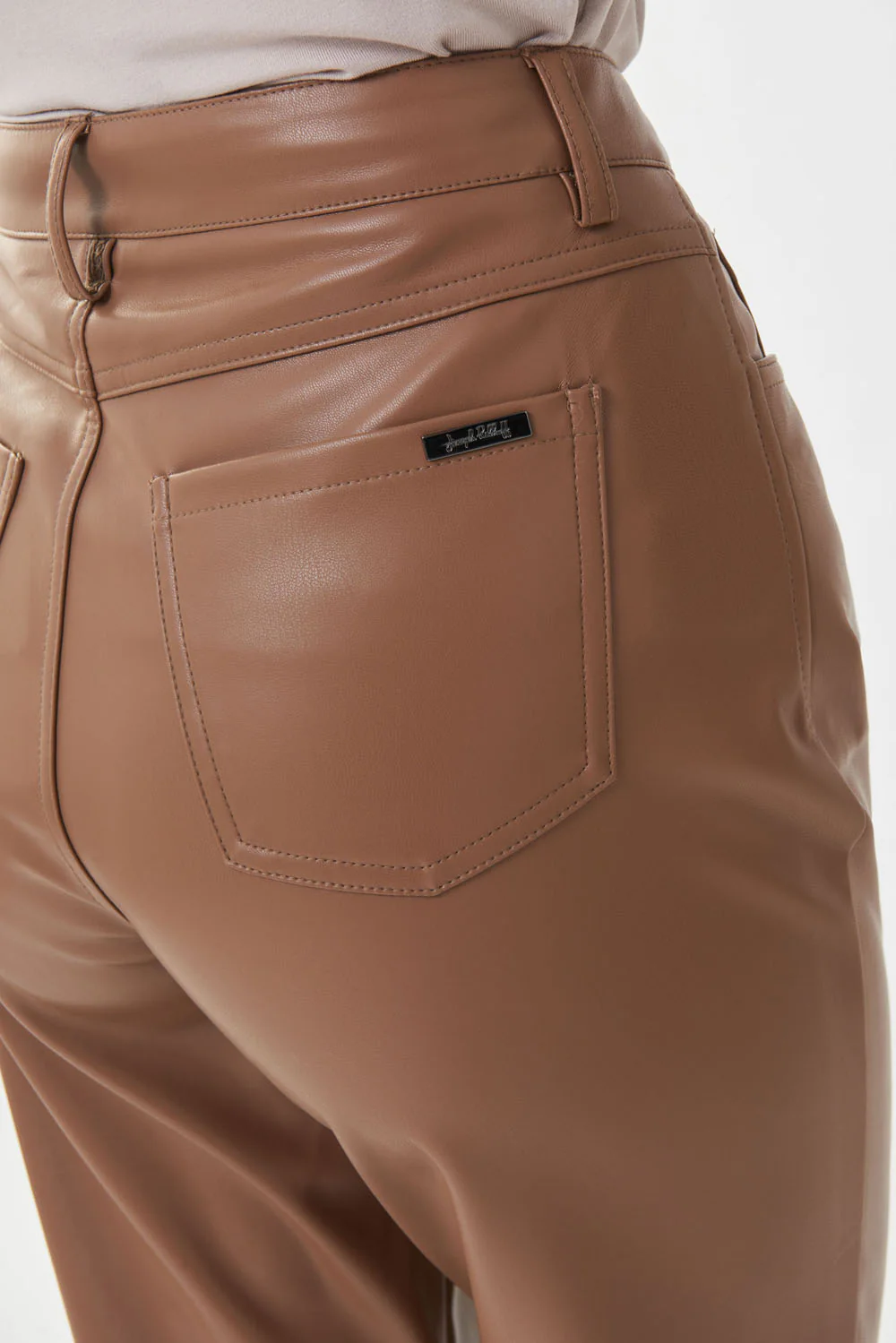 Joseph Ribkoff Nutmeg Faux Leather Pants Style 223921 - Image 5