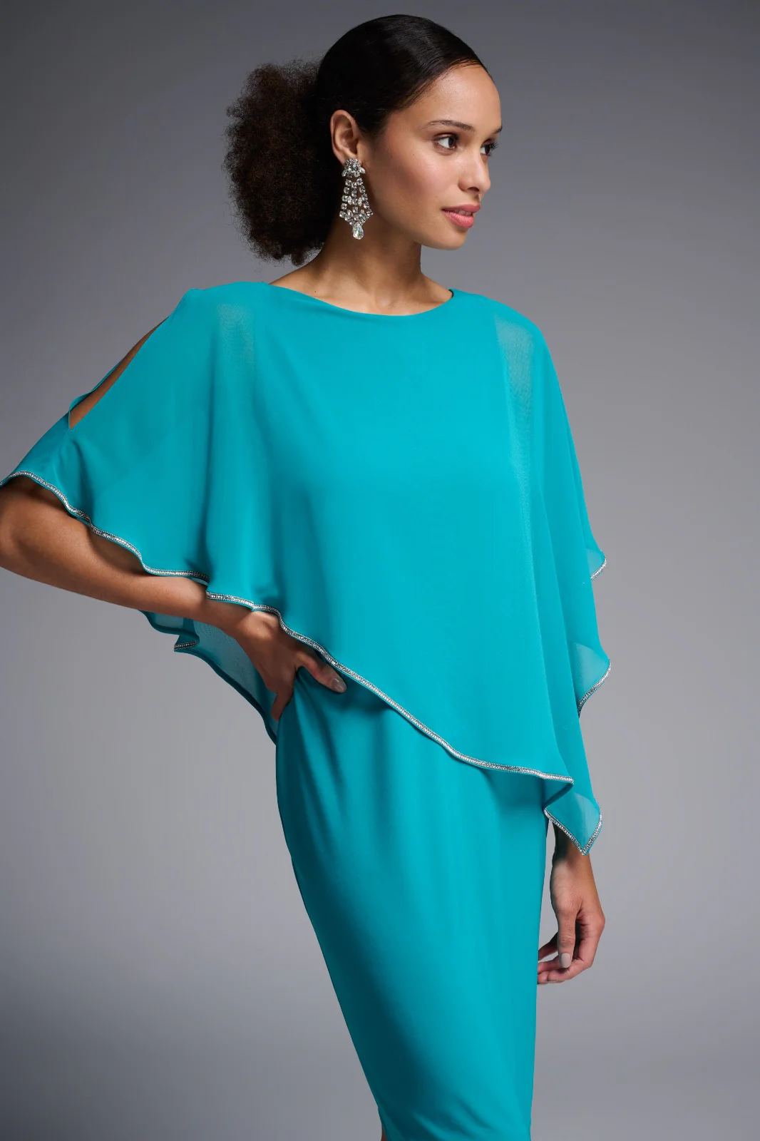 Joseph Ribkoff Ocean Blue Dress Style 223762 - Image 2
