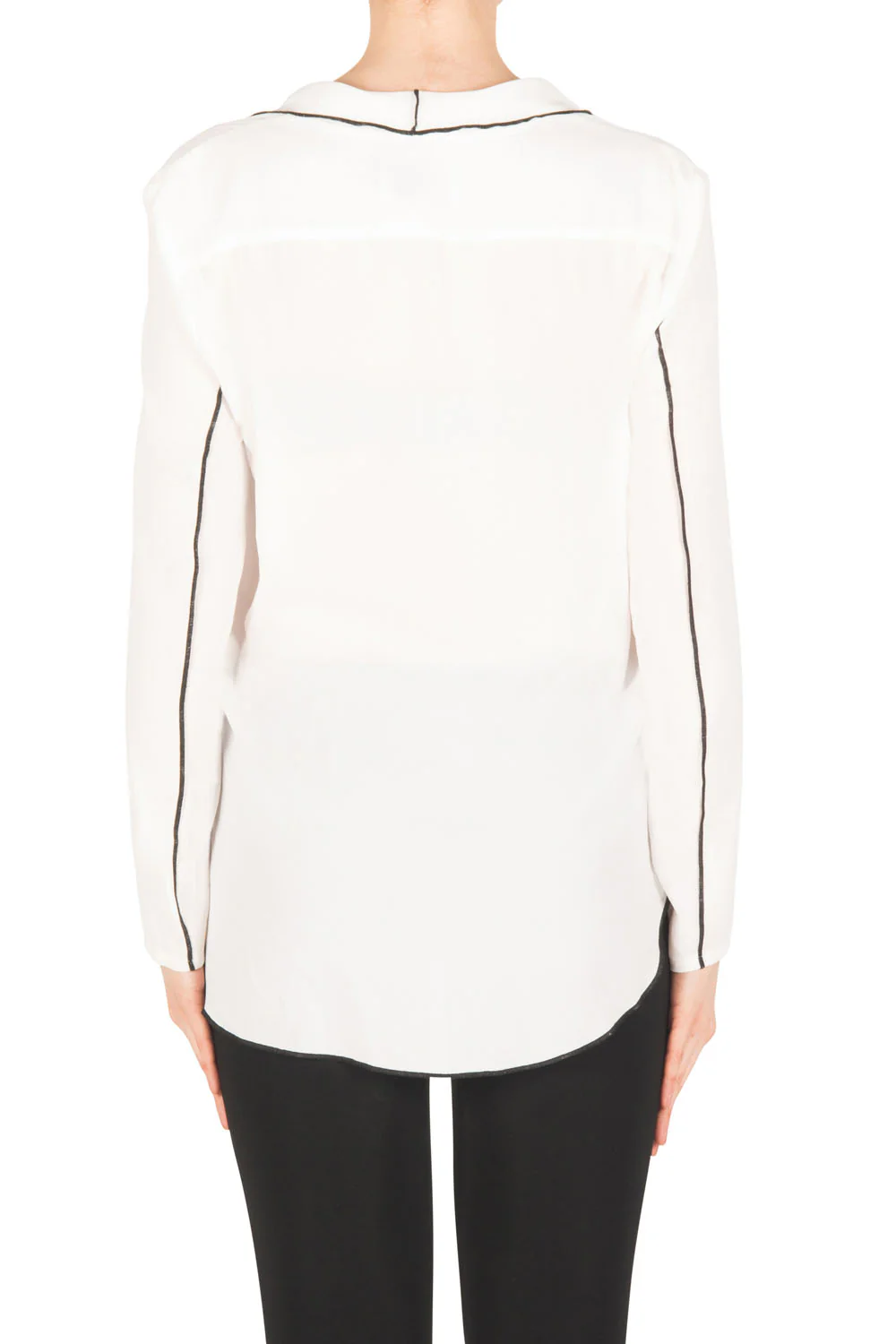 Joseph Ribkoff Off-White/Black Top Style 183123 - Image 2