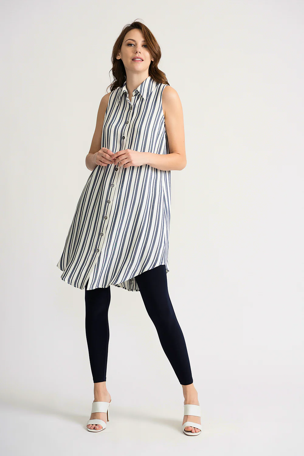 Joseph Ribkoff Off-White/Blue Tunic Style 202167 - Image 3