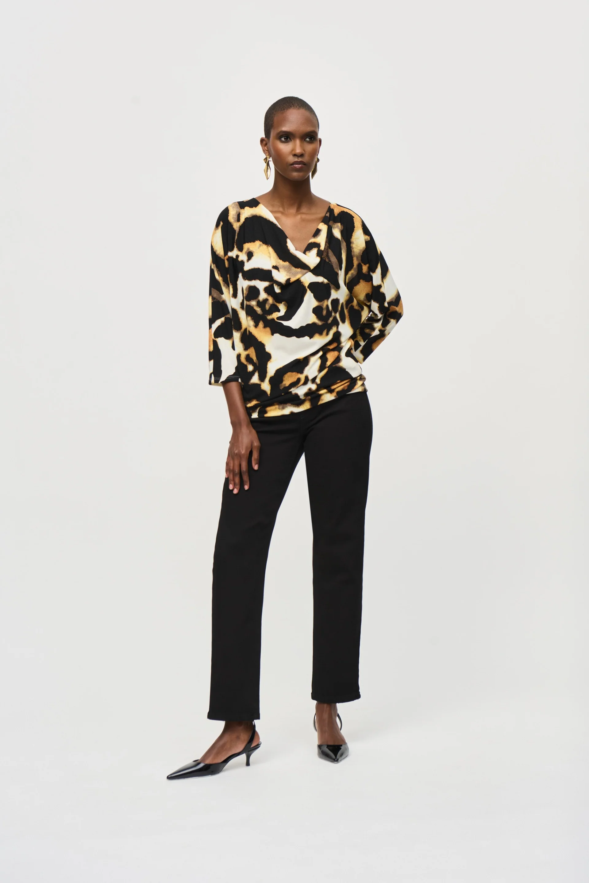 Joseph Ribkoff Off-White/Multi Animal Print Top Style 243310 - Image 4