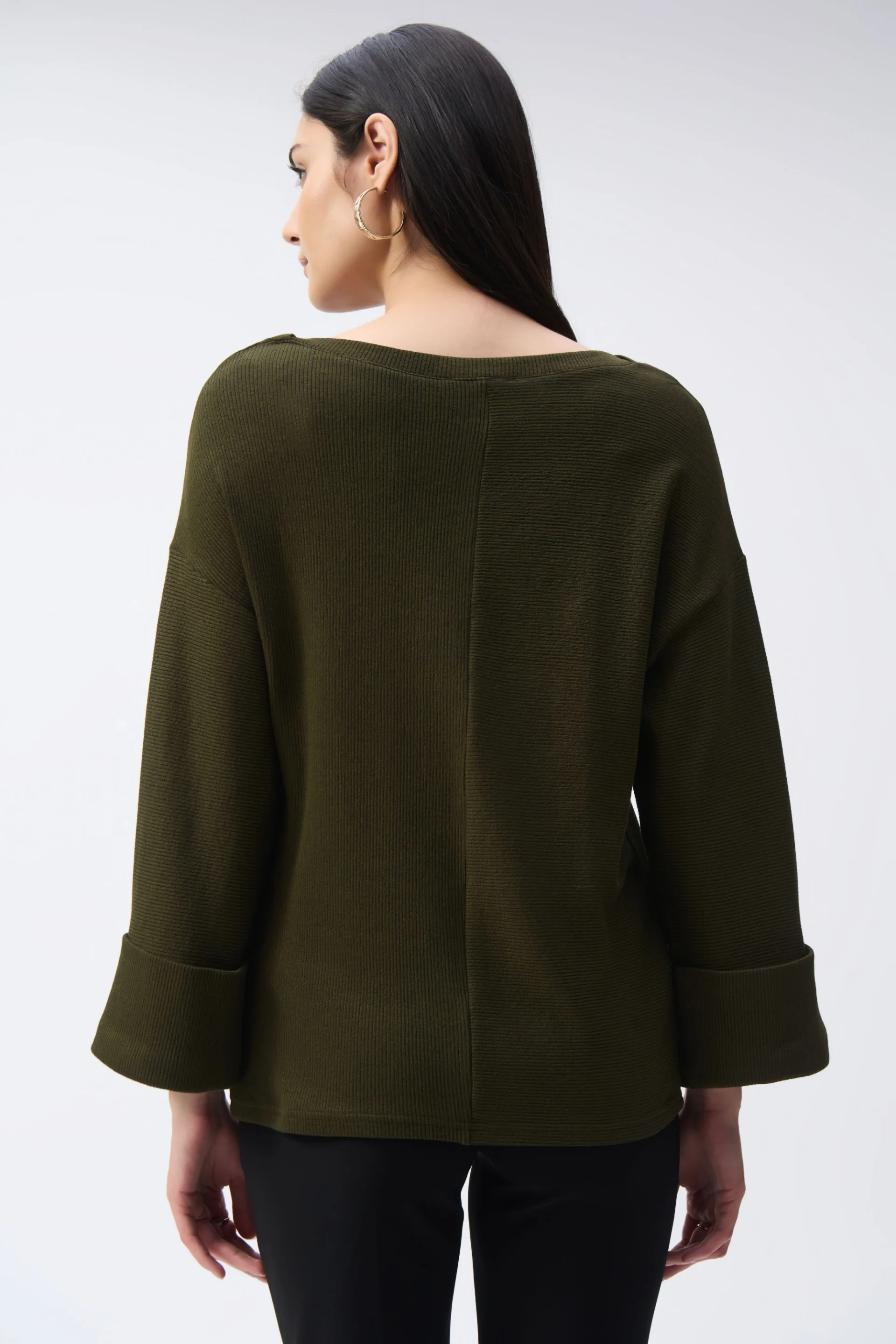 Joseph Ribkoff Olive/Black Boxy Top Style 243103 - Image 2