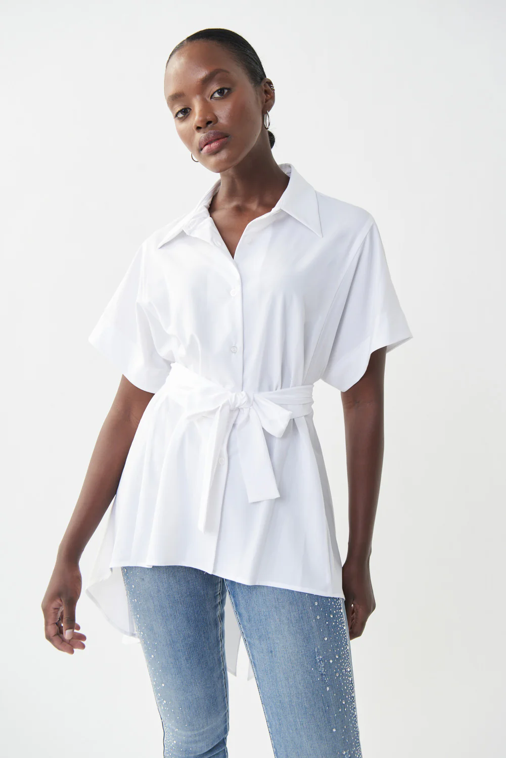 Joseph Ribkoff Optic White Blouse Style 222267 - Image 2