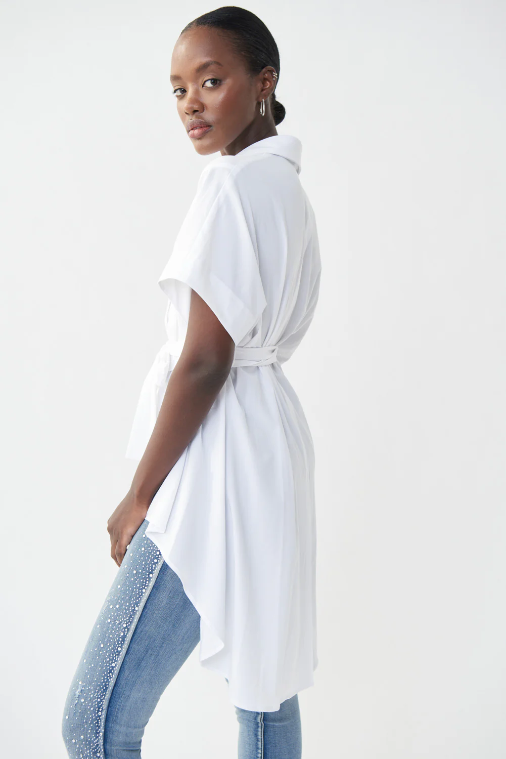 Joseph Ribkoff Optic White Blouse Style 222267 - Image 4