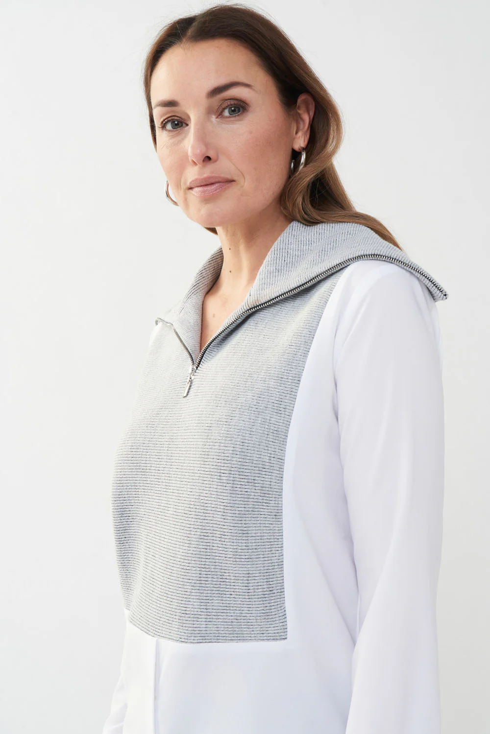 Joseph Ribkoff Optical White/Light Top Style 223226 - Image 2