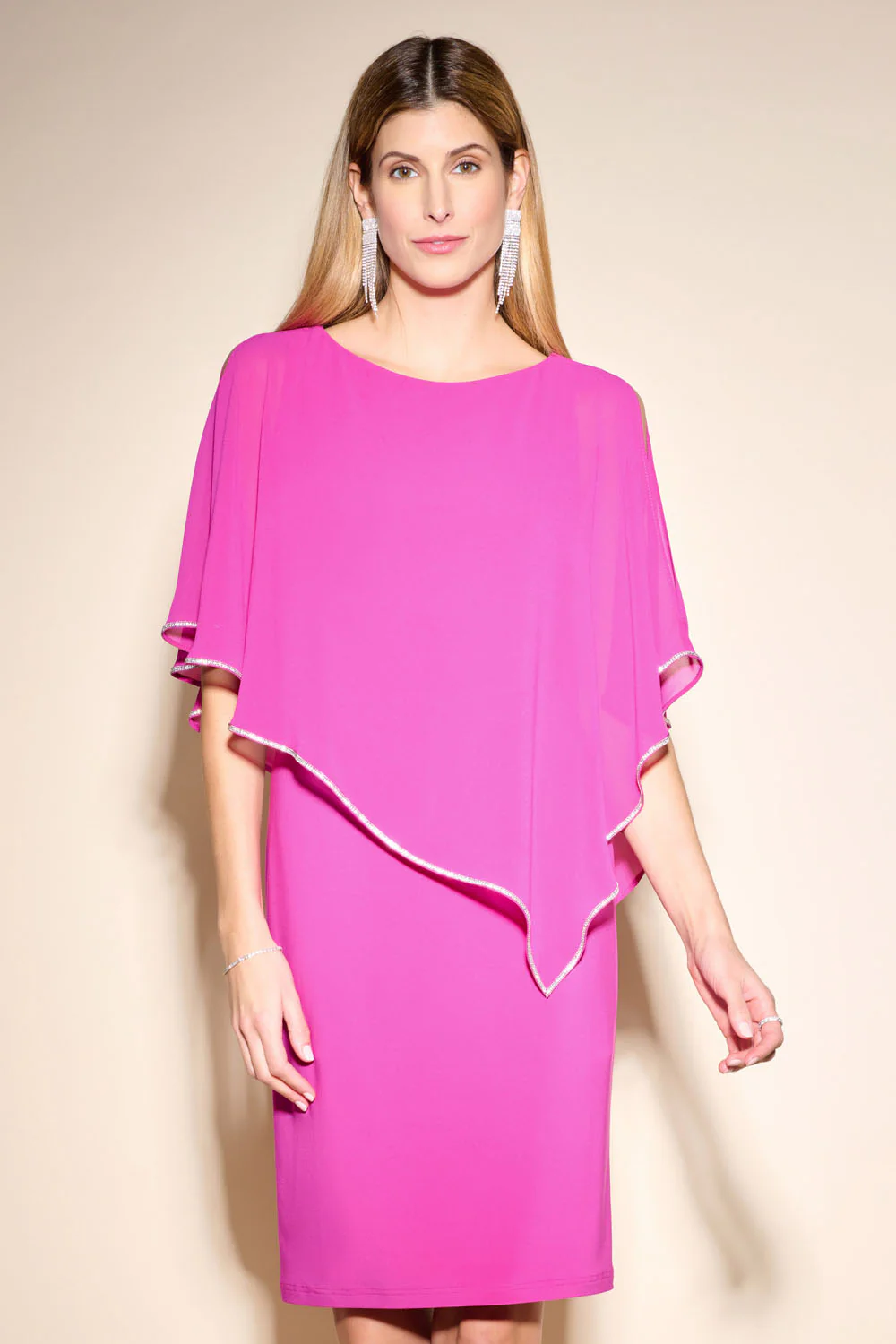 Joseph Ribkoff Opulence Chiffon And Silky Knit Sheath Dress Style 223762TT - Image 2