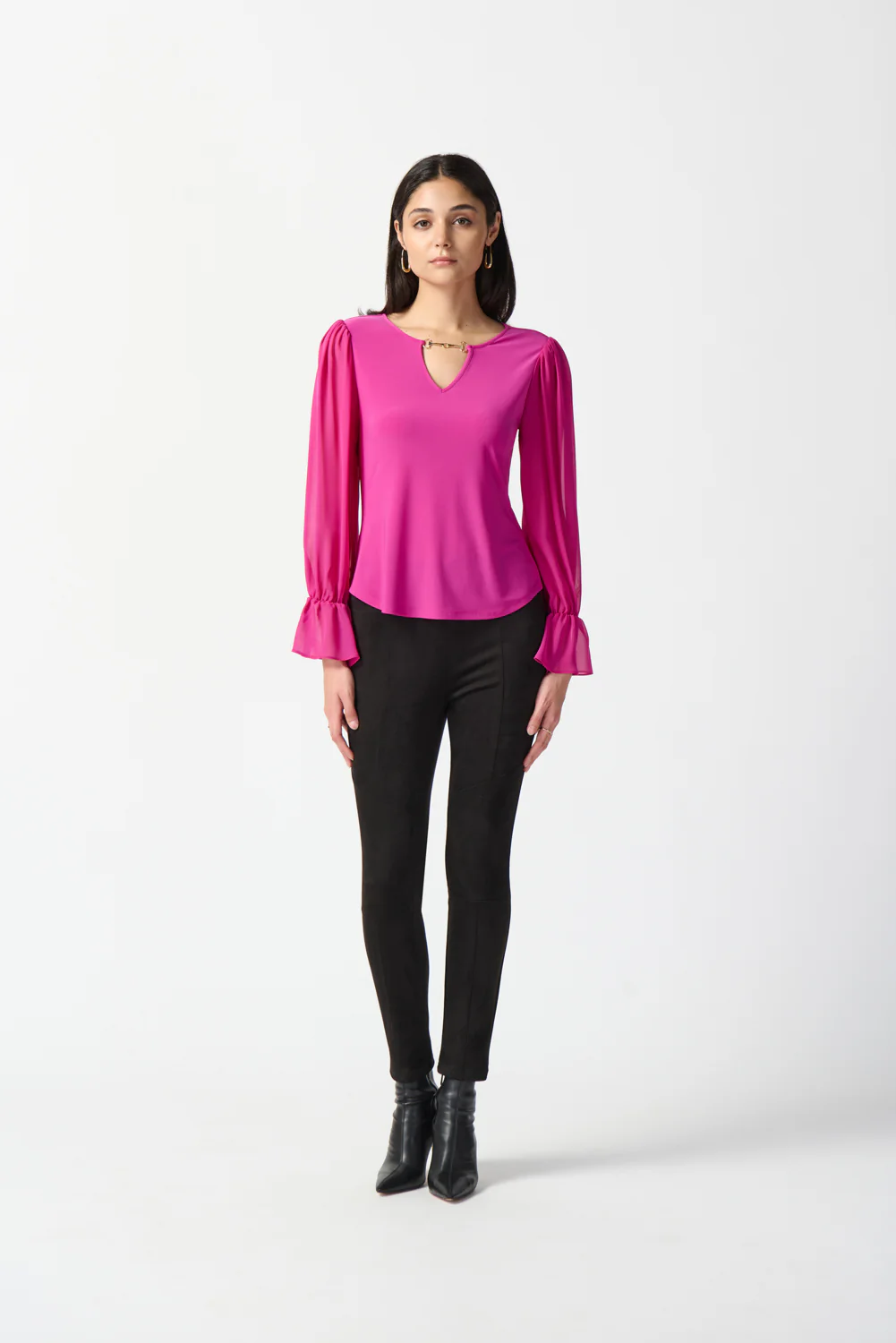 Joseph Ribkoff Opulence Ruffle Sleeve Top Style 233111 - Image 3