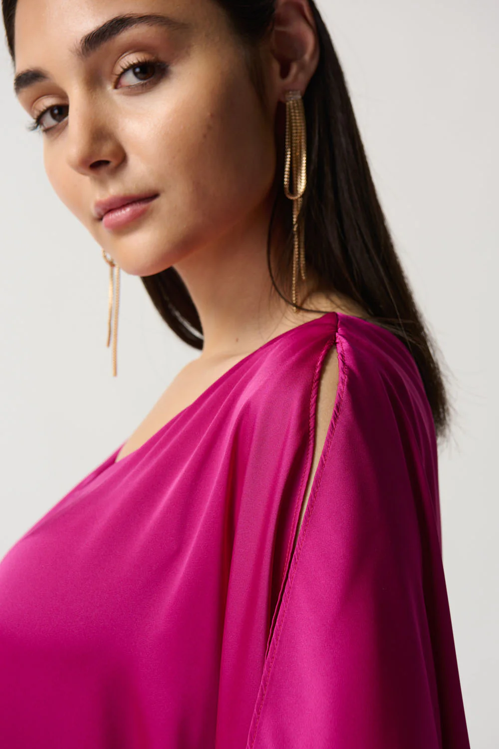 Joseph Ribkoff Opulence Satin Cape Top Style 233754 - Image 2