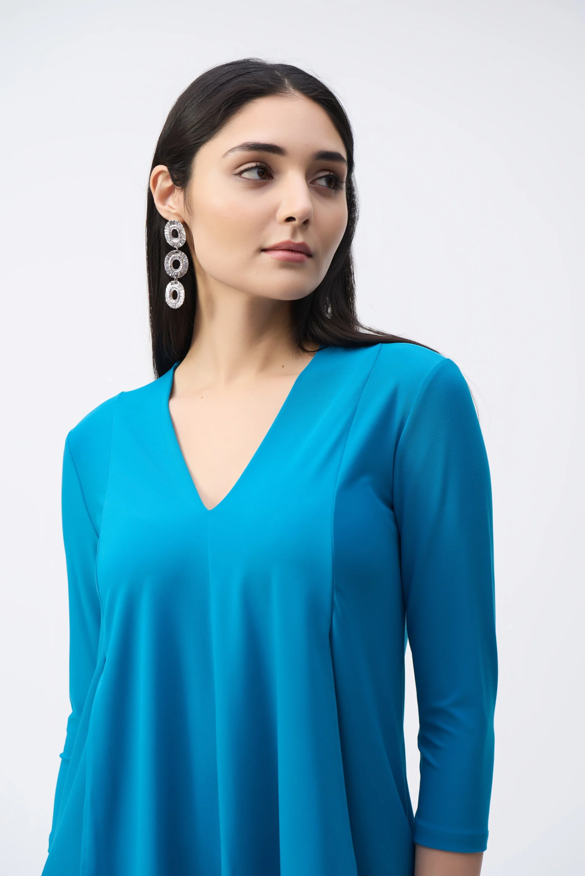 Joseph Ribkoff Pacific Blue Asymmetric Tunic Style 161066F24 - Image 3