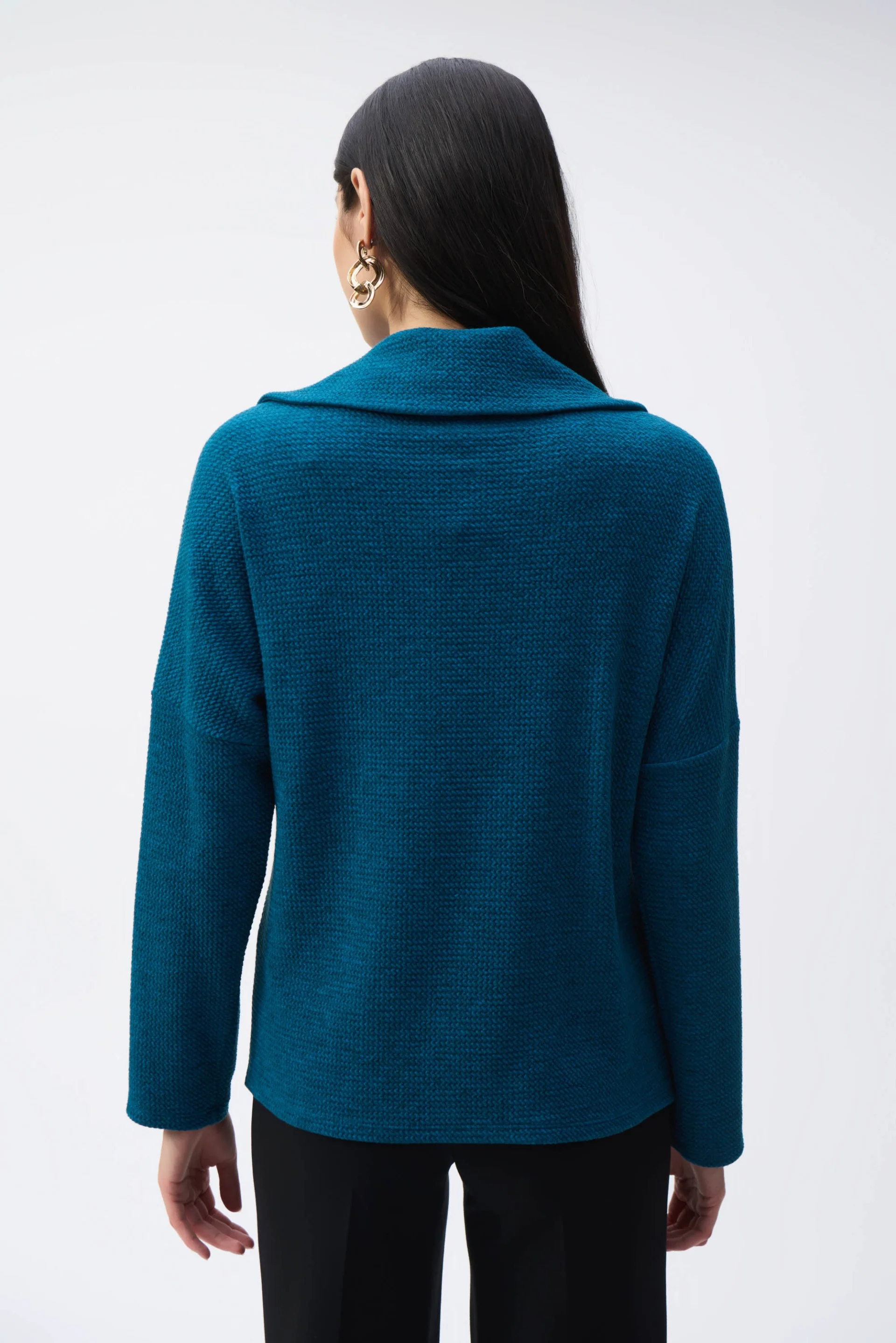 Joseph Ribkoff Pacific Blue Textured Boxy Top Style 243176 - Image 2