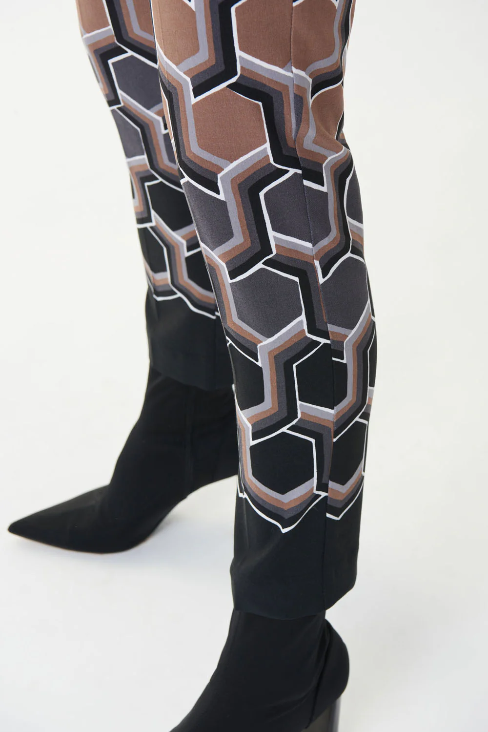 Joseph Ribkoff Black/Multi Geometric Print Pant  Style 223280 - Image 3