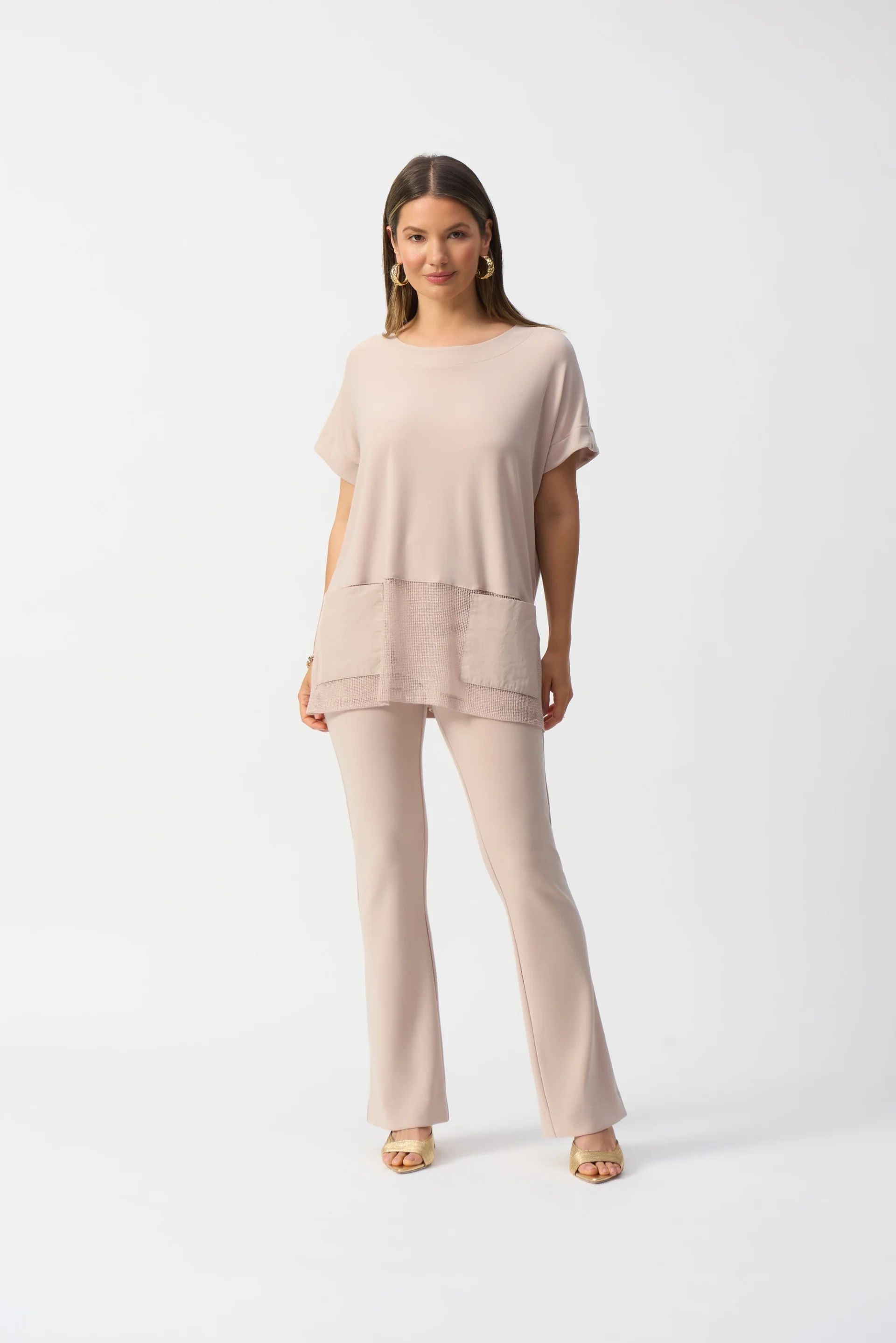 Joseph Ribkoff Parchment Flared Pull-On Pants Style 251029 - Image 3