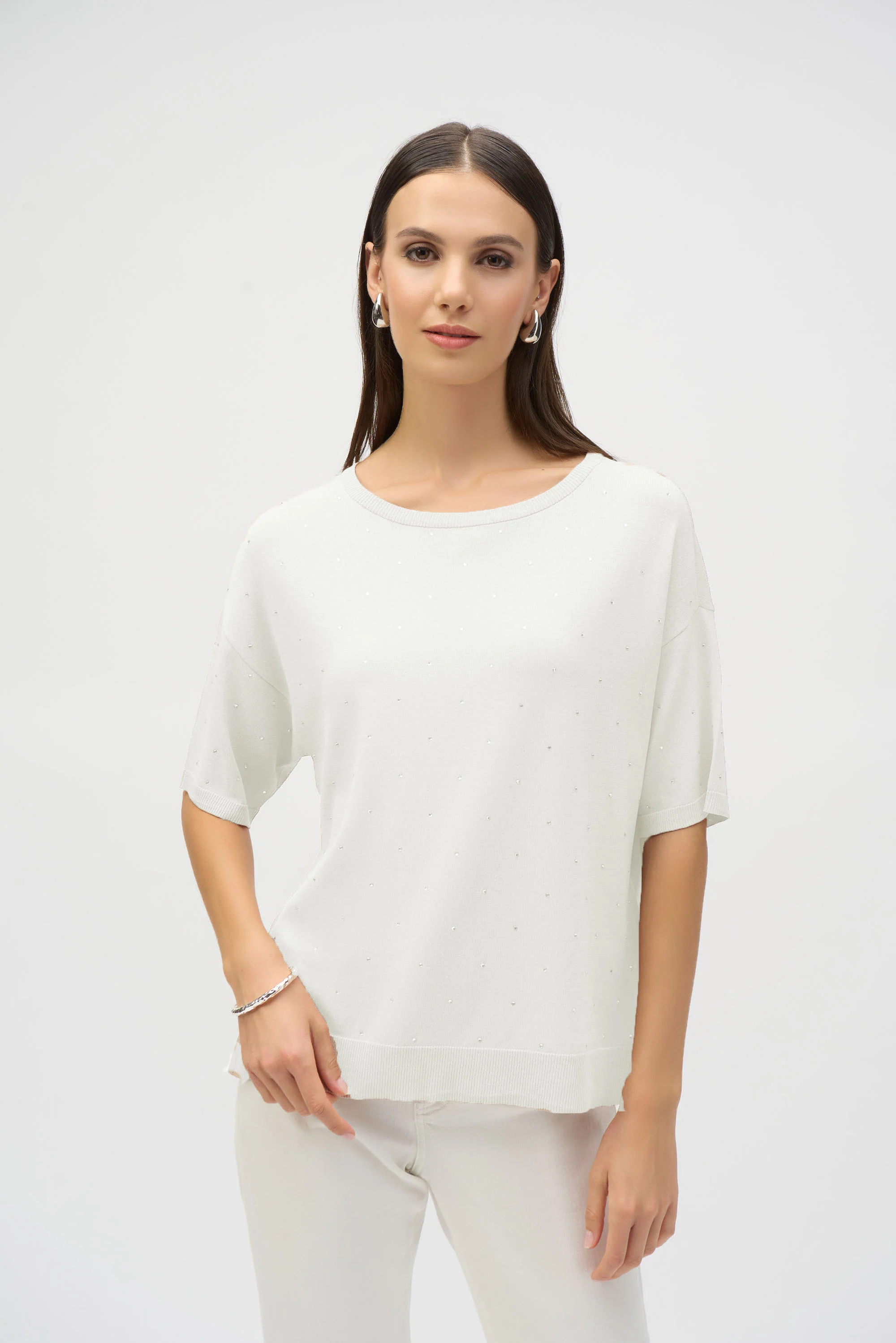 Joseph Ribkoff Sweater Knit Elbow Sleeve Pullover Style 252906 - Image 7