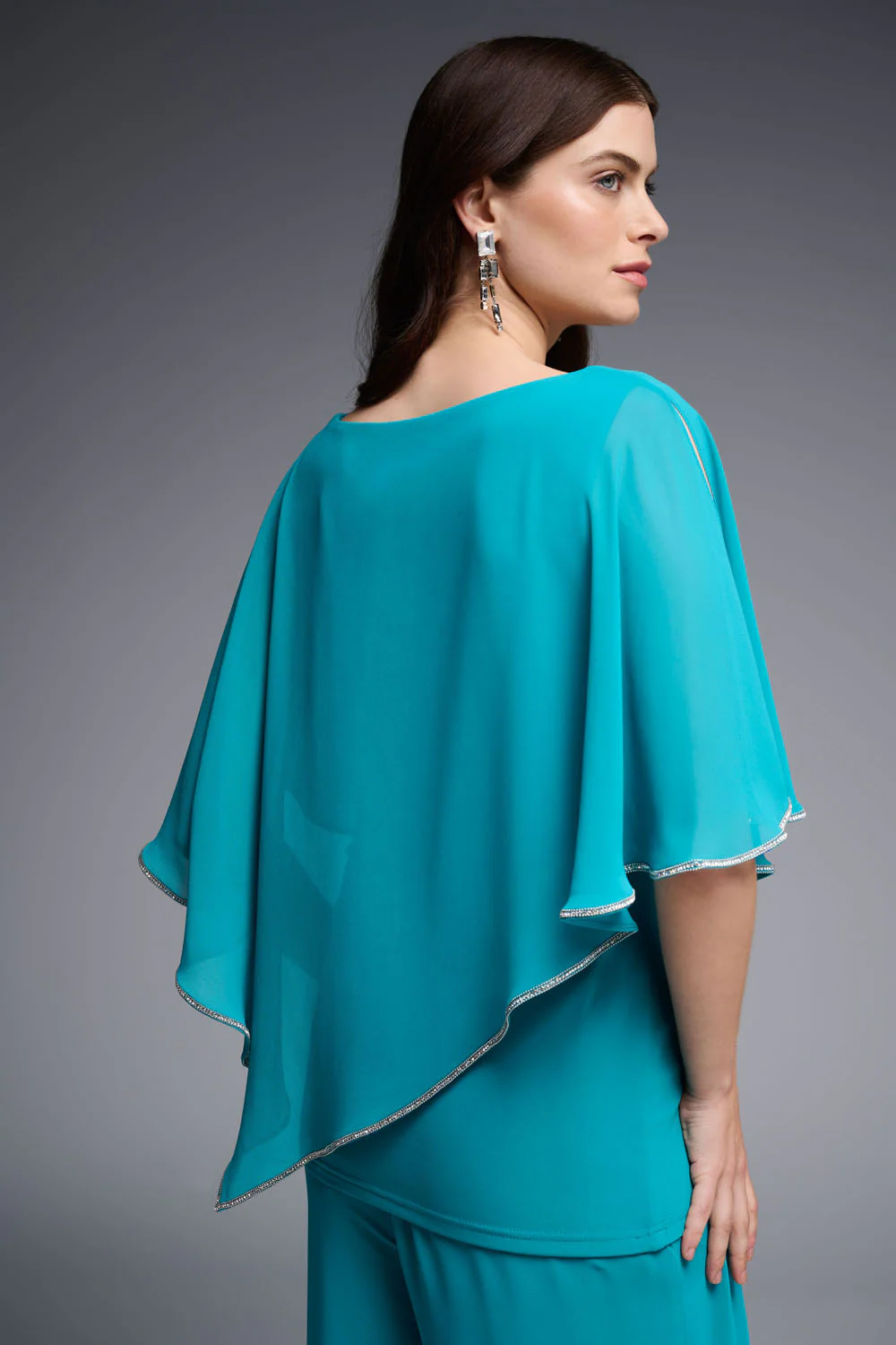 Joseph Ribkoff Ocean Blue Cut-Out Tunic Style 223738 - Image 3