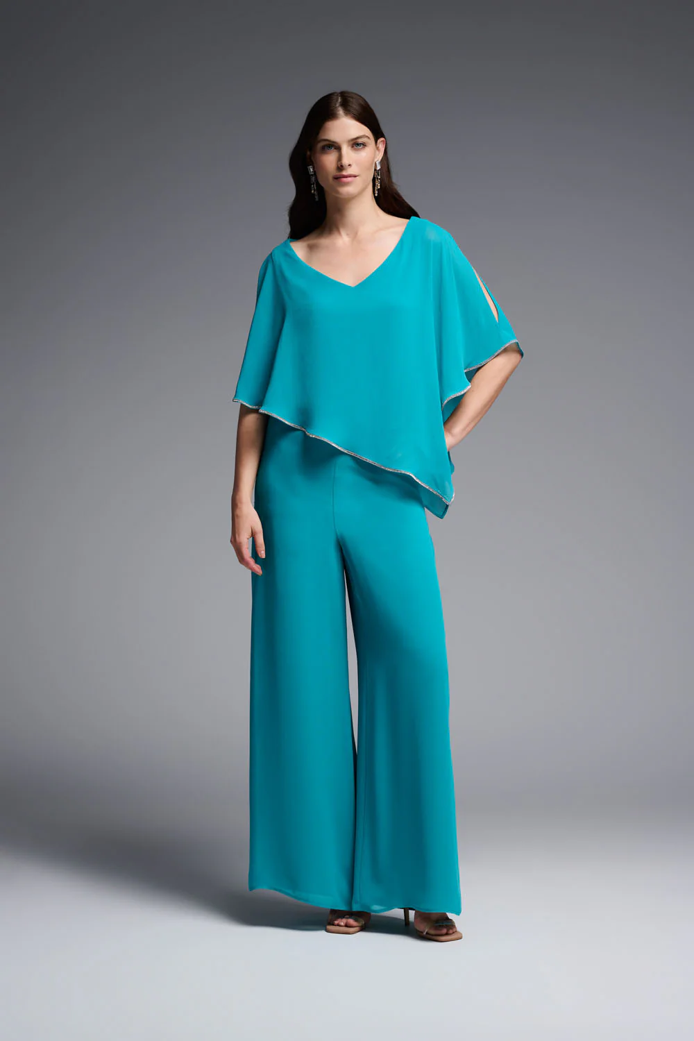 Joseph Ribkoff Ocean Blue Cut-Out Tunic Style 223738 - Image 4