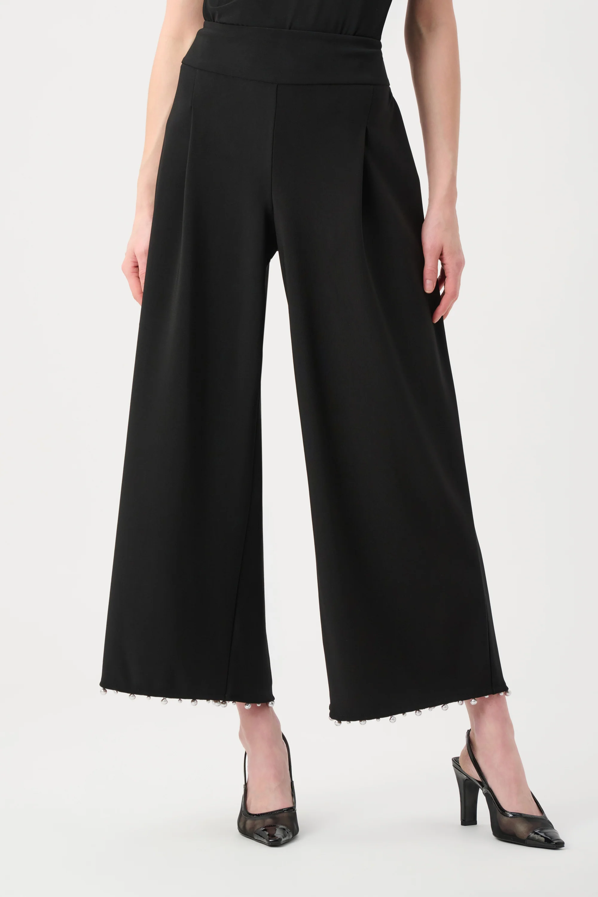 Joseph Ribkoff Pearl-Trim Culotte Pants Style 263007