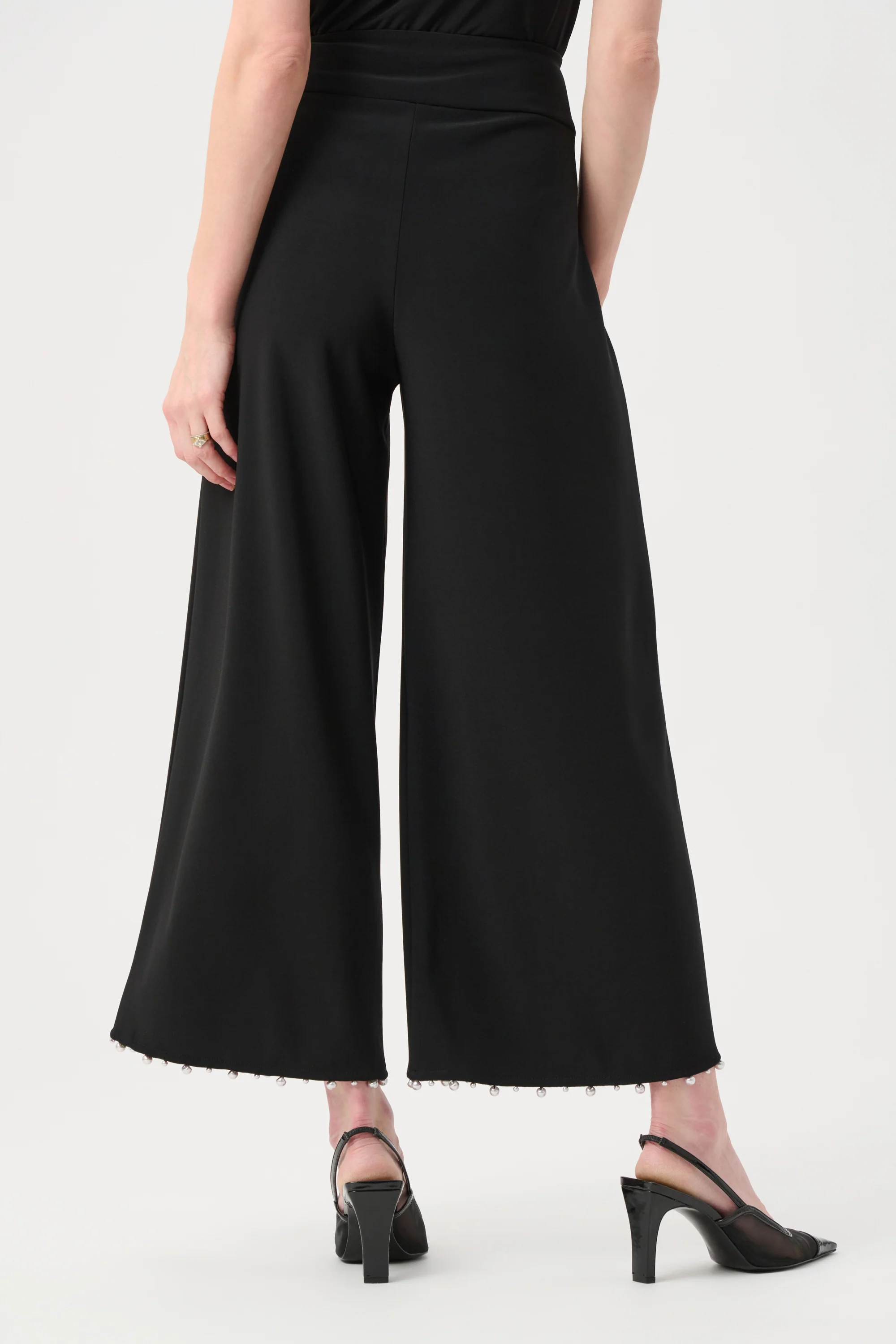 Joseph Ribkoff Pearl-Trim Culotte Pants Style 263007 - Image 3