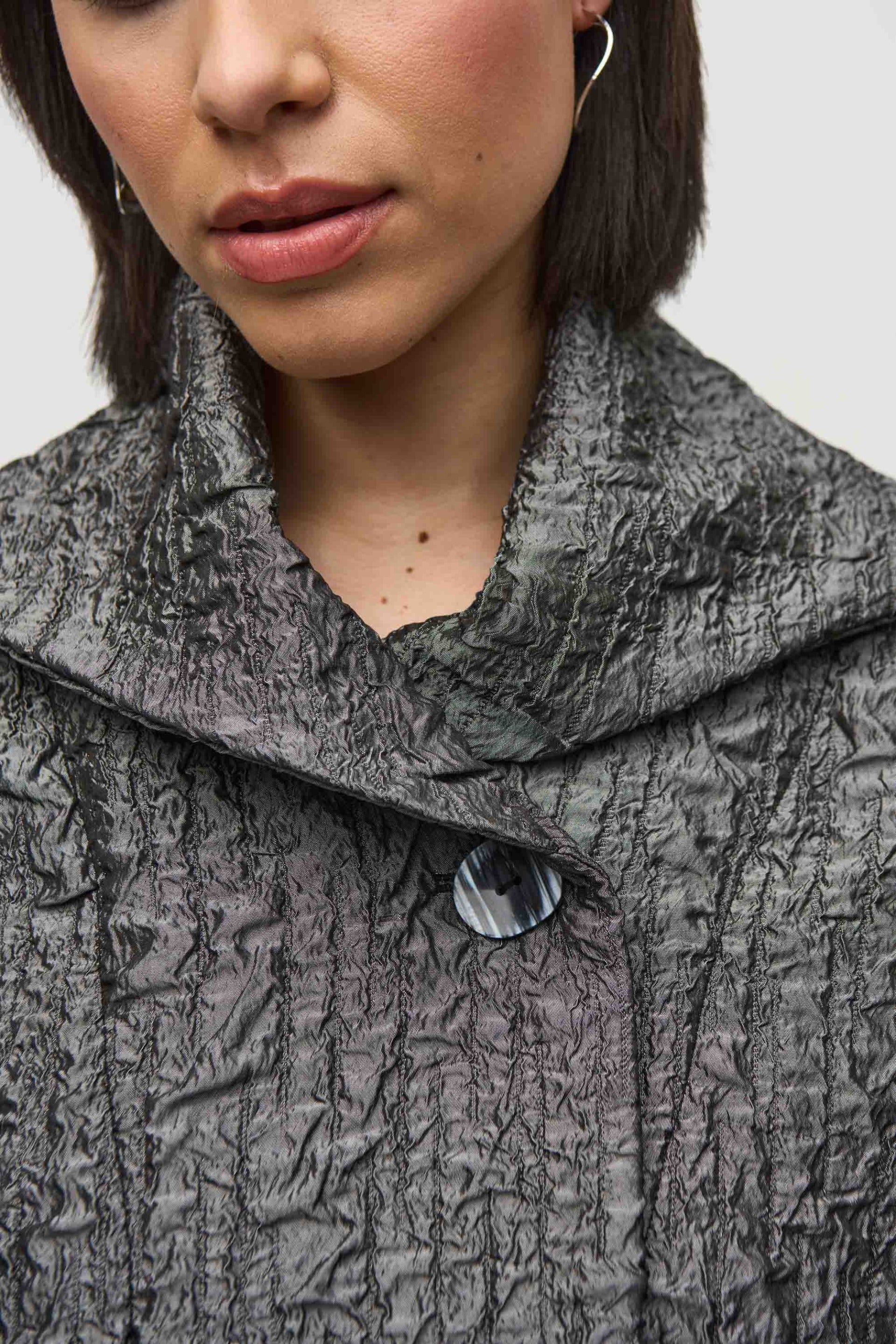 Joseph Ribkoff Pewter Textured Boxy Jacket Style 244204 - Image 3