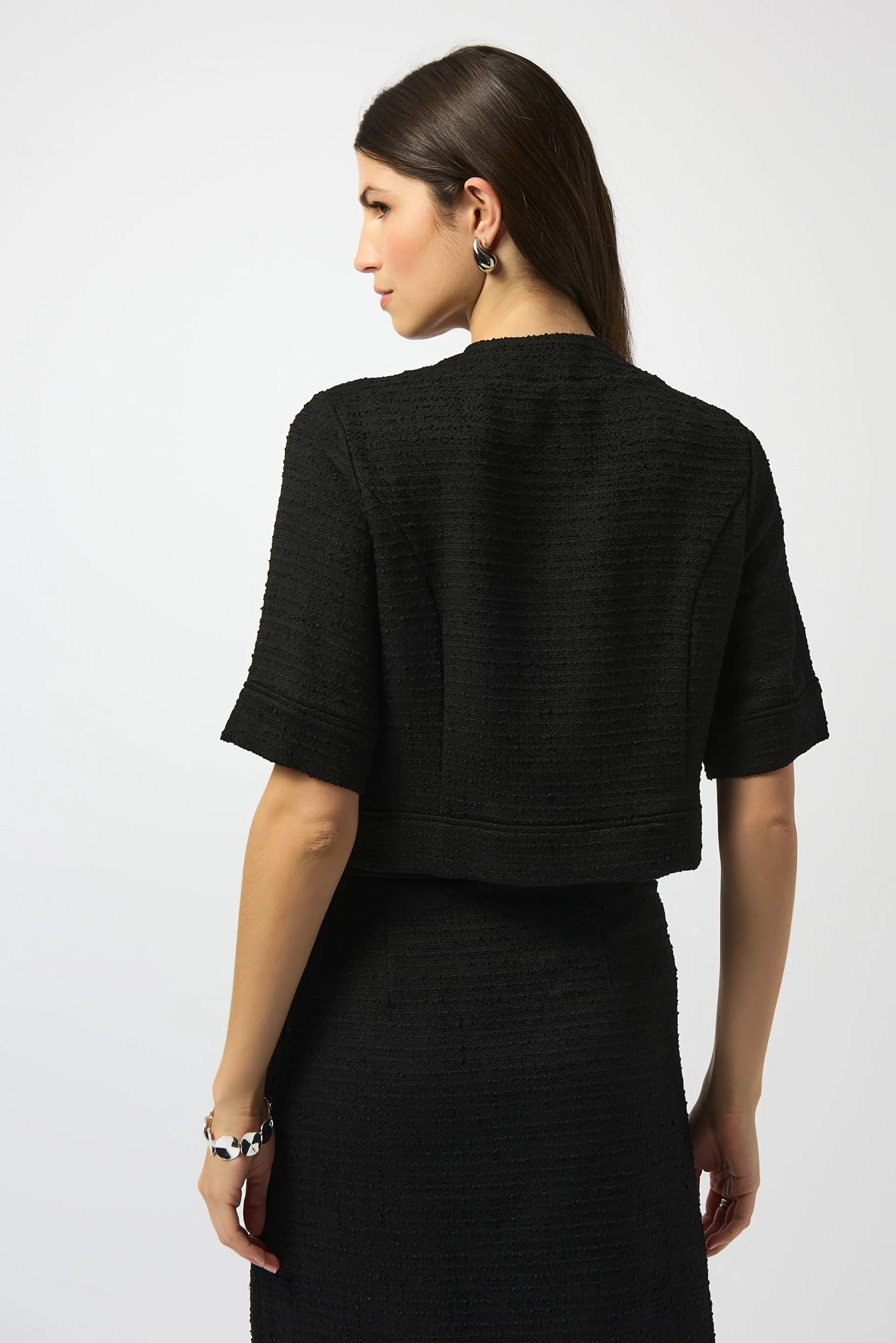 Joseph Ribkoff Bouclé Cropped Jacket Style 251196 - Image 3