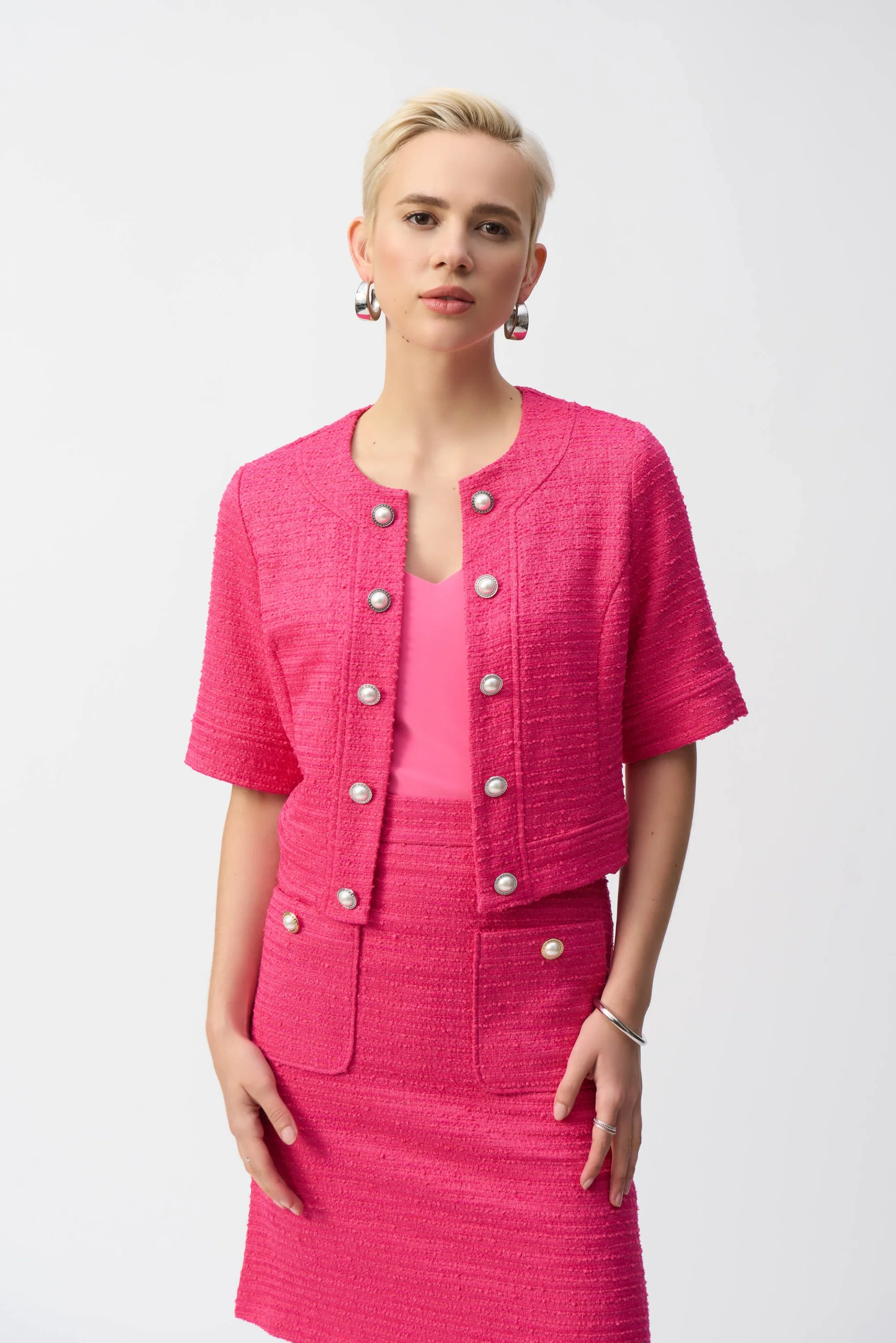 Joseph Ribkoff Bouclé Cropped Jacket Style 251196 - Image 7