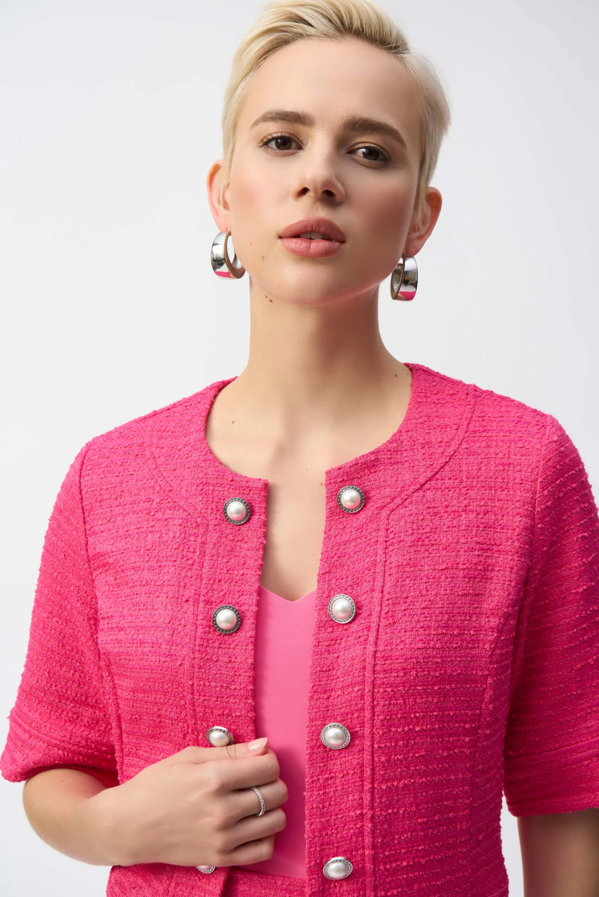 Joseph Ribkoff Bouclé Cropped Jacket Style 251196 - Image 8