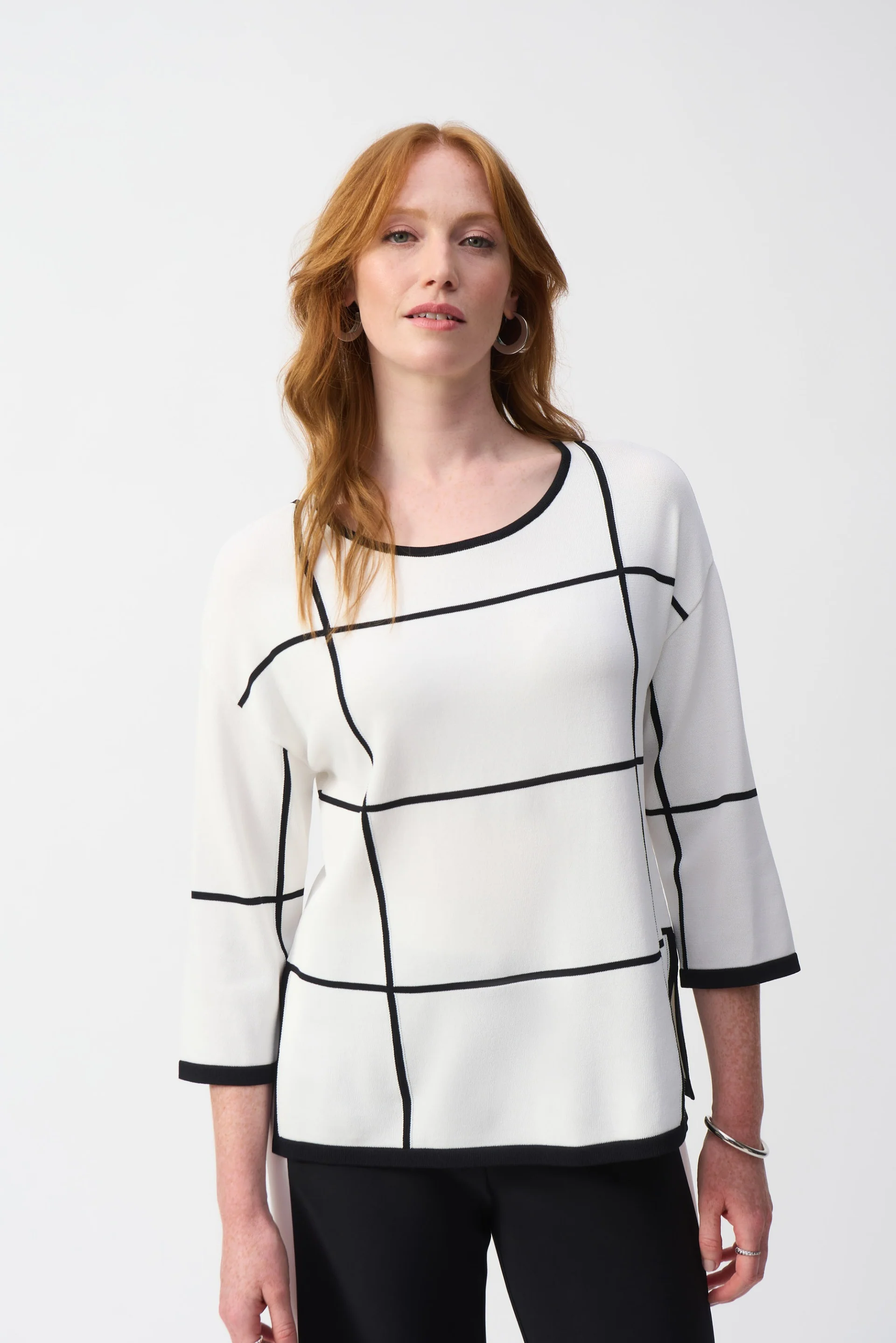 Joseph Ribkoff Plaid Pullover Style 251918 - Image 3
