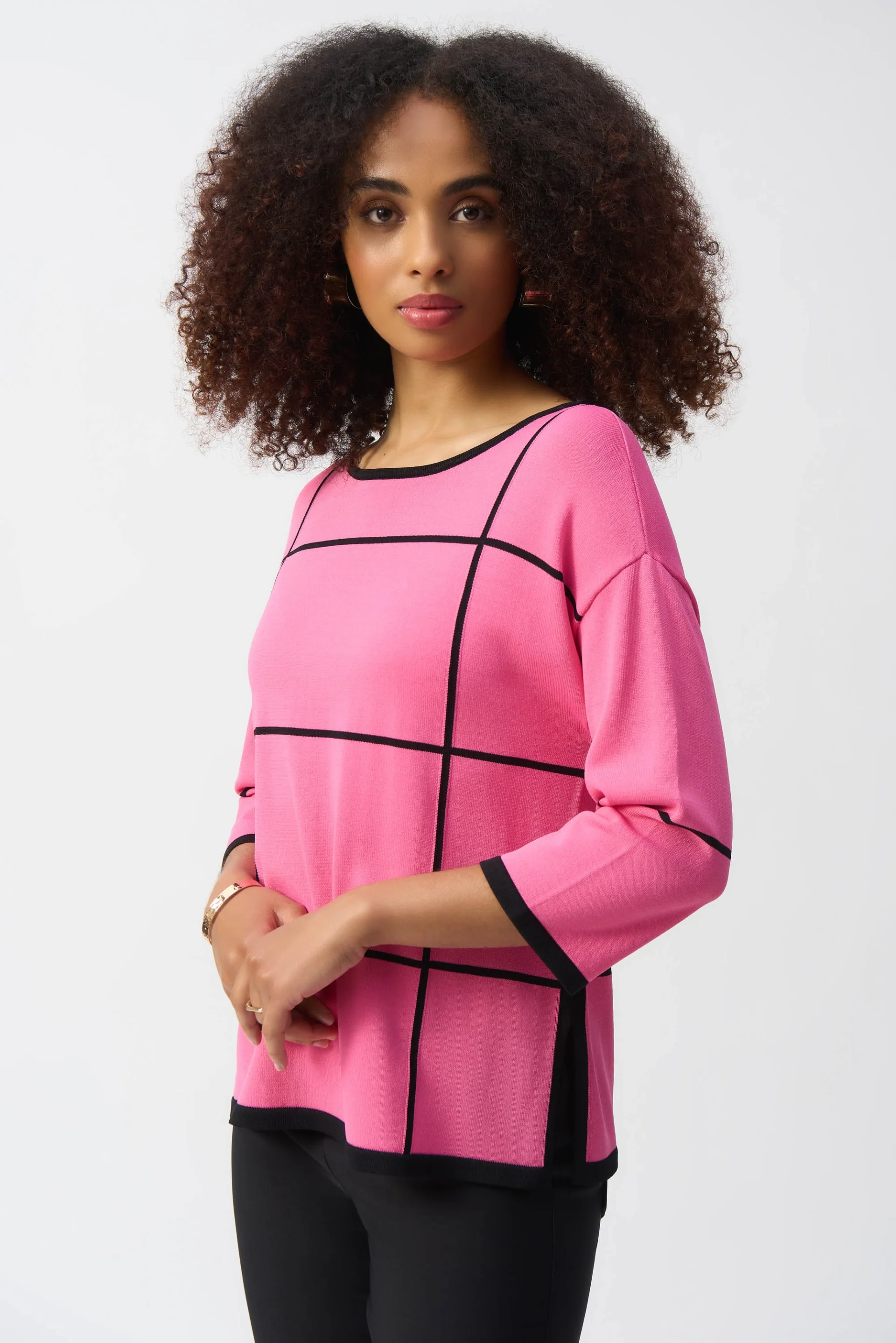 Joseph Ribkoff Plaid Pullover Style 251918 - Image 7