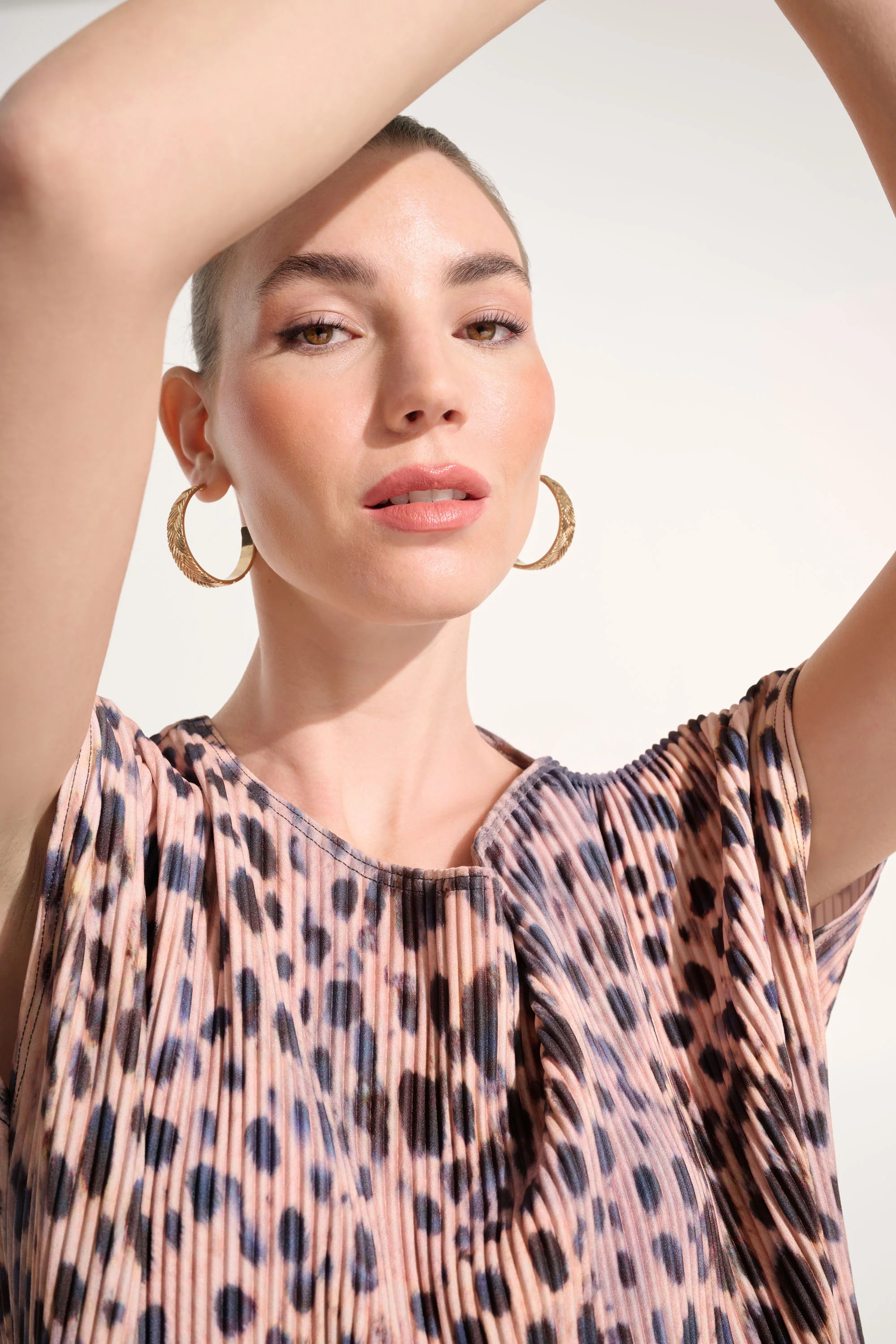 Joseph Ribkoff Pleated Animal Print Cocoon Top Style 262602 - Image 4