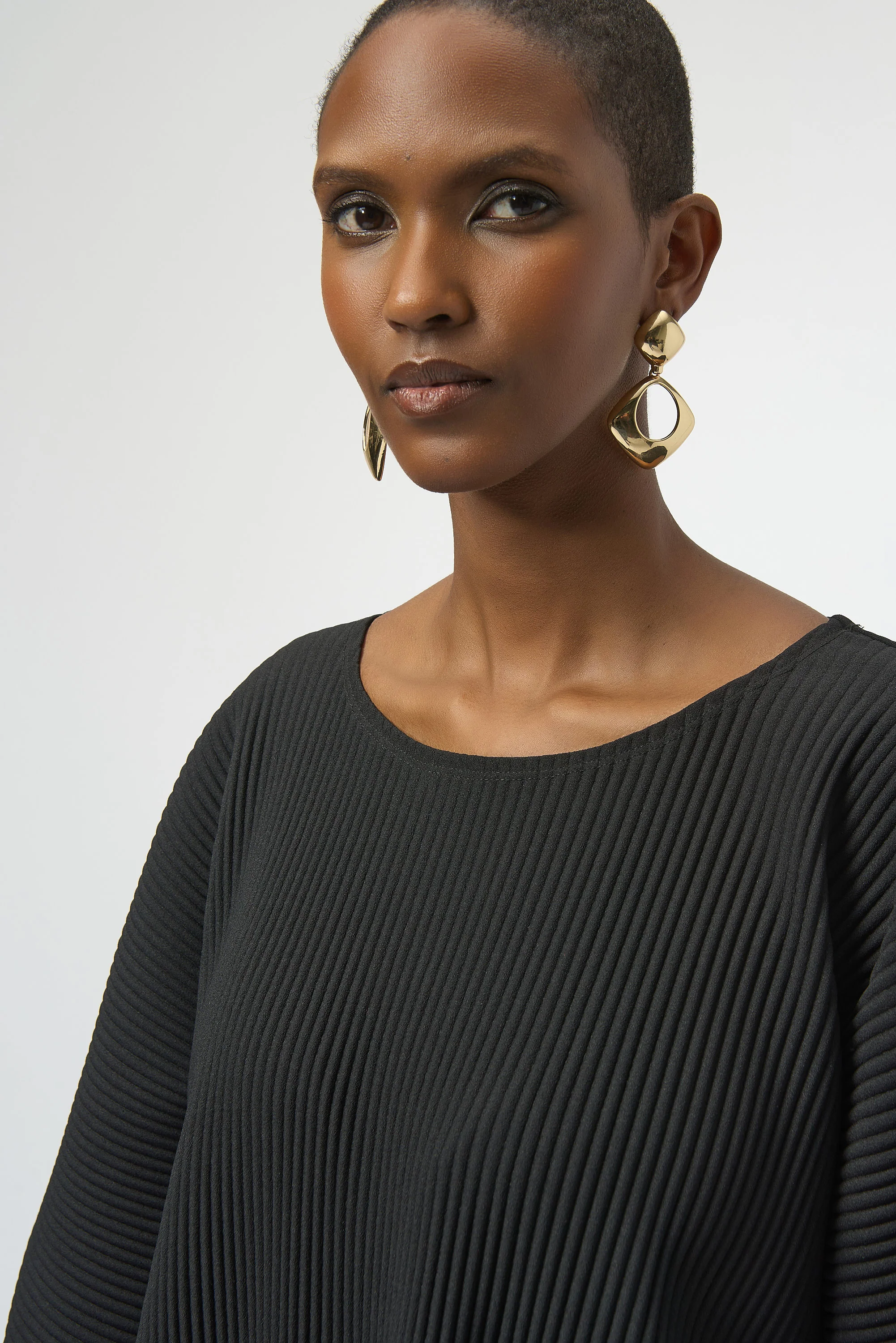 Joseph Ribkoff Pleated 3/4 Sleeve Boxy Top Style 254210 - Image 7