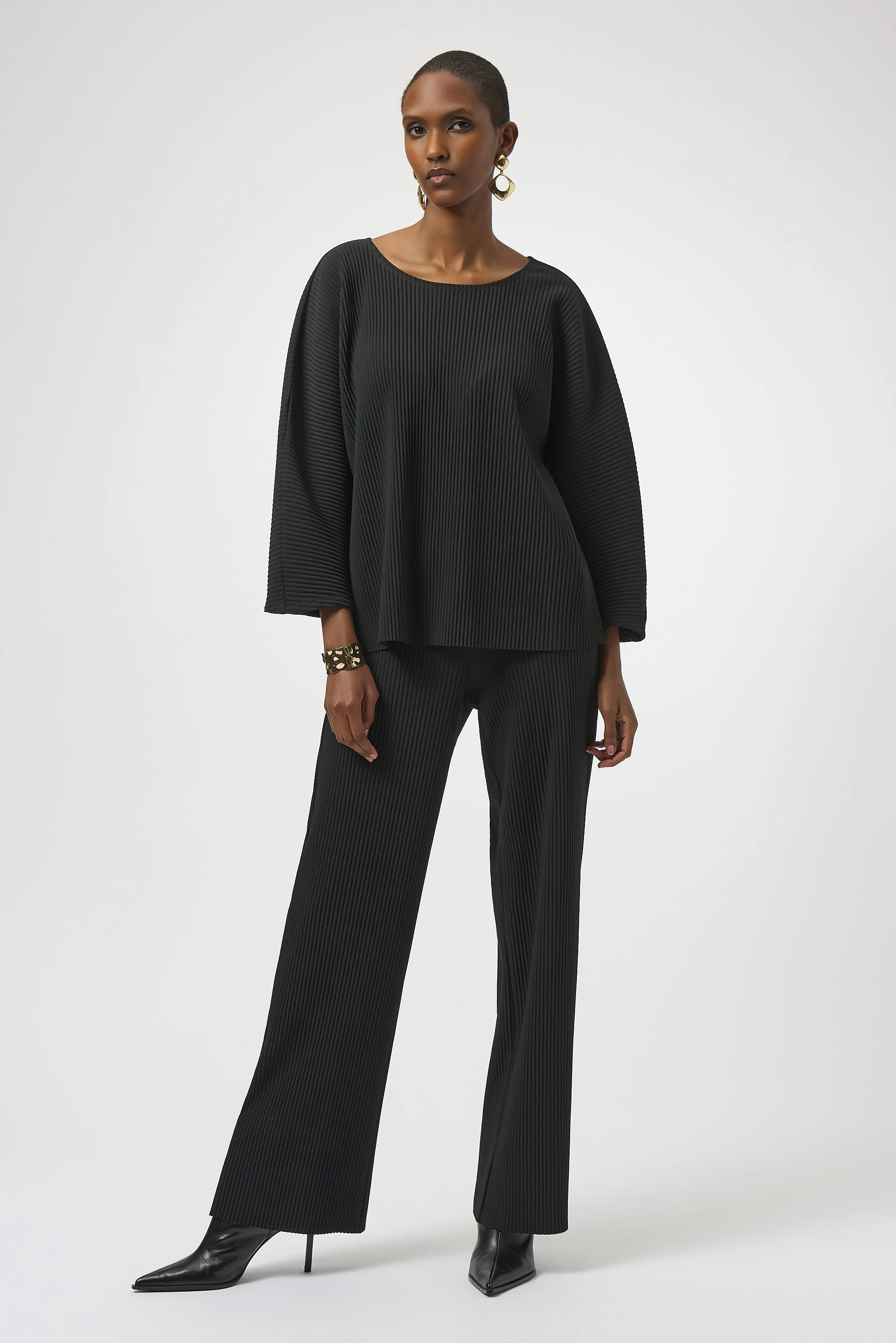 Joseph Ribkoff Pleated 3/4 Sleeve Boxy Top Style 254210 - Image 8