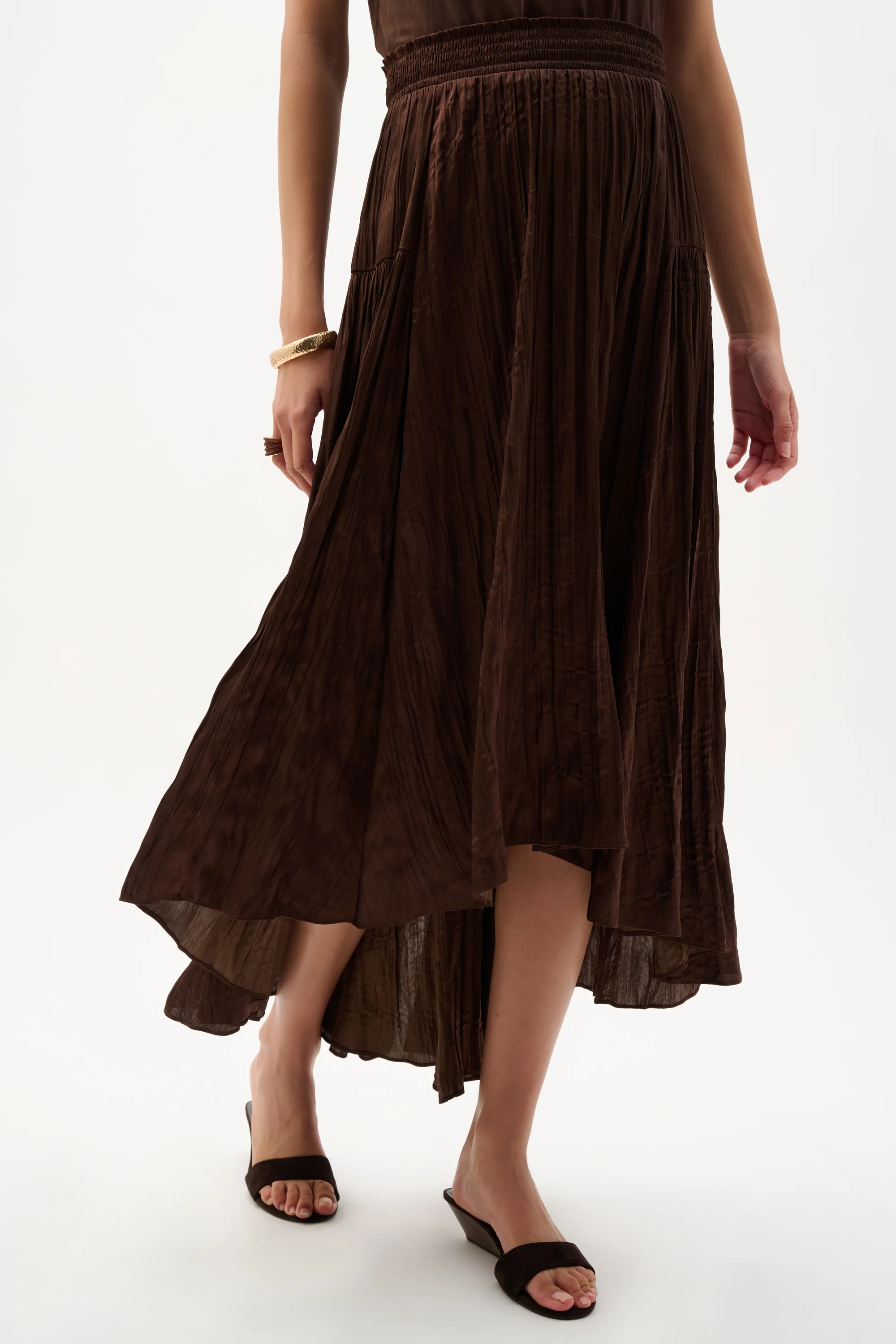 Joseph Ribkoff Pleated Satin Flare Skirt With Pleats Style 262960