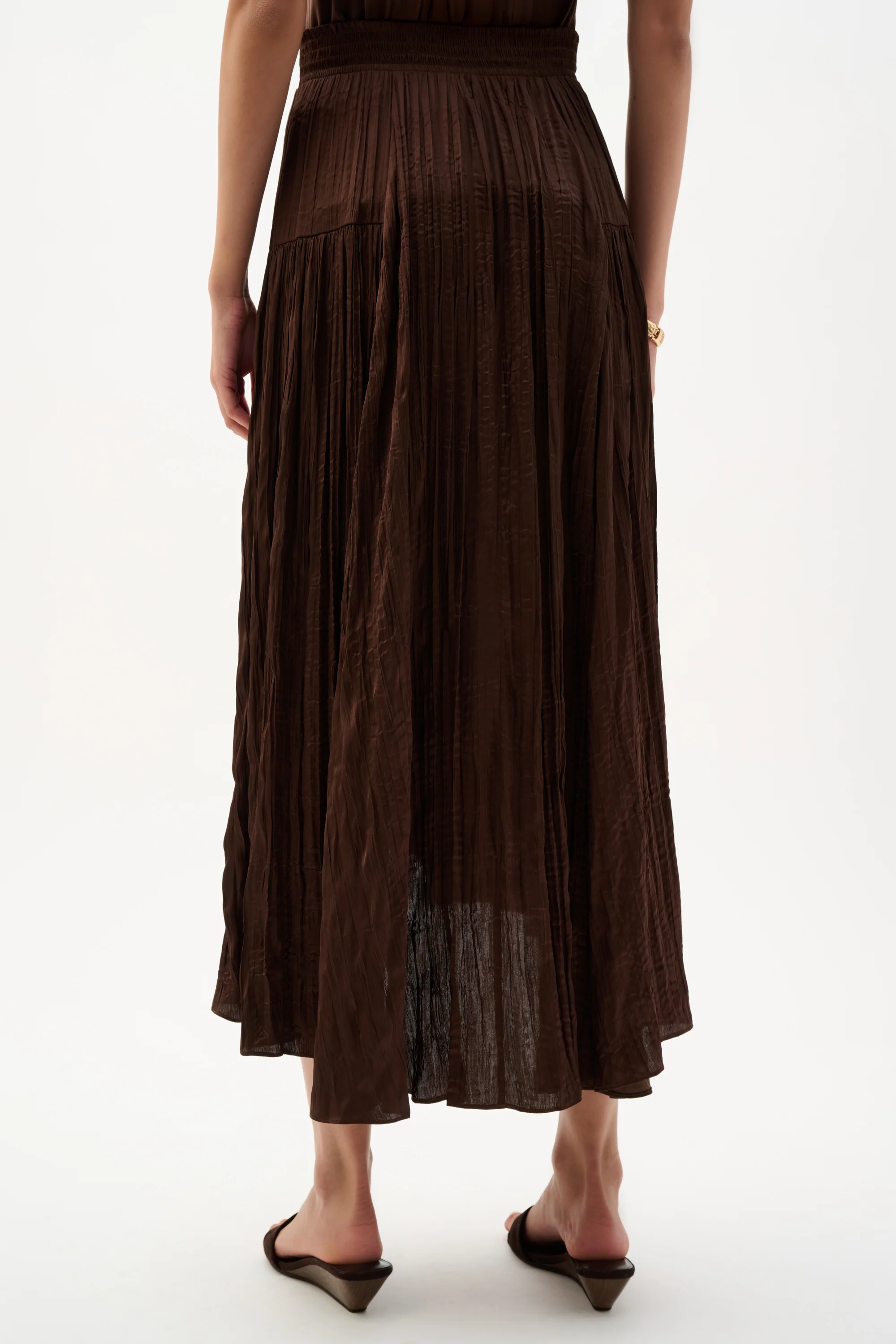 Joseph Ribkoff Pleated Satin Flare Skirt With Pleats Style 262960 - Image 4