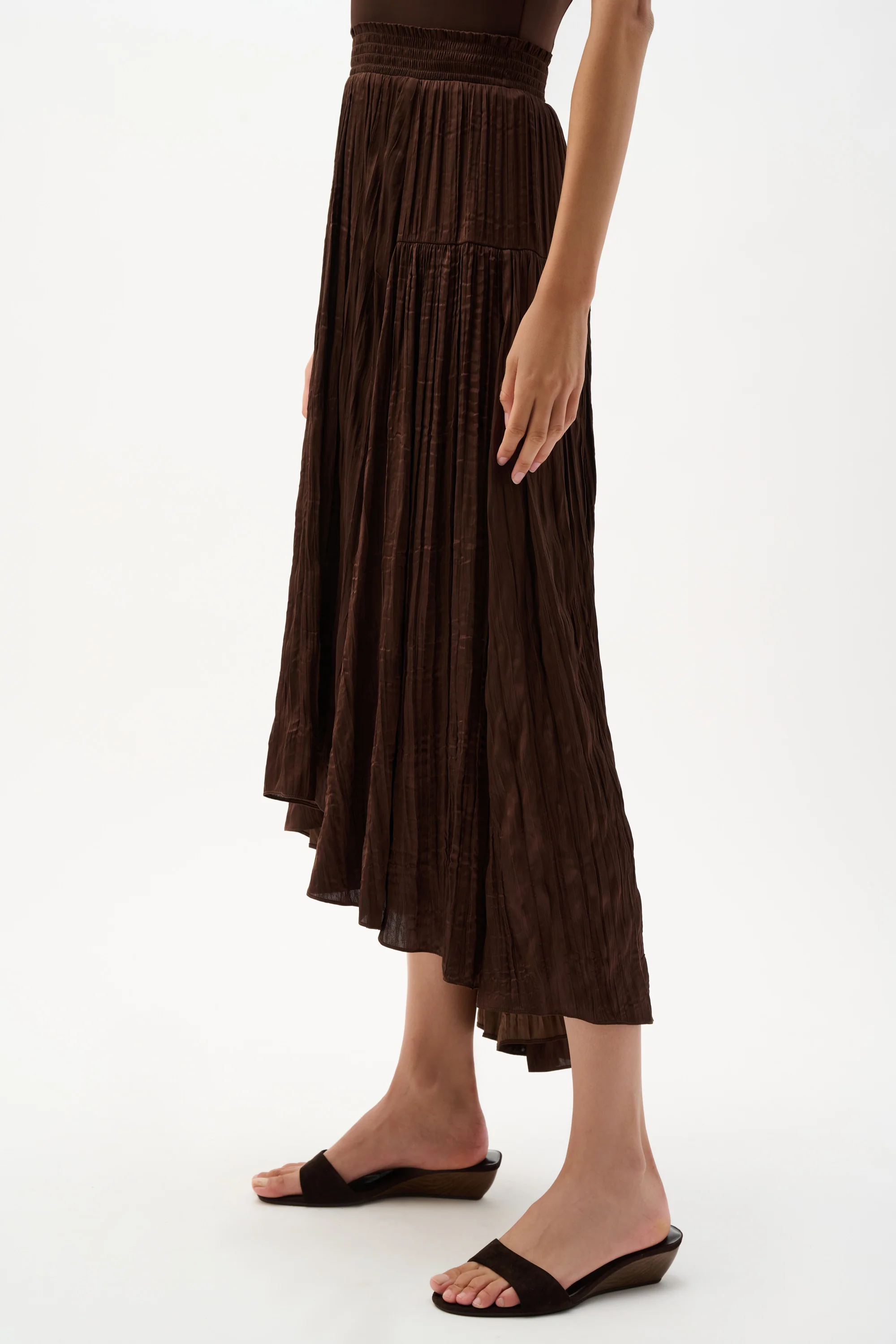 Joseph Ribkoff Pleated Satin Flare Skirt With Pleats Style 262960 - Image 5