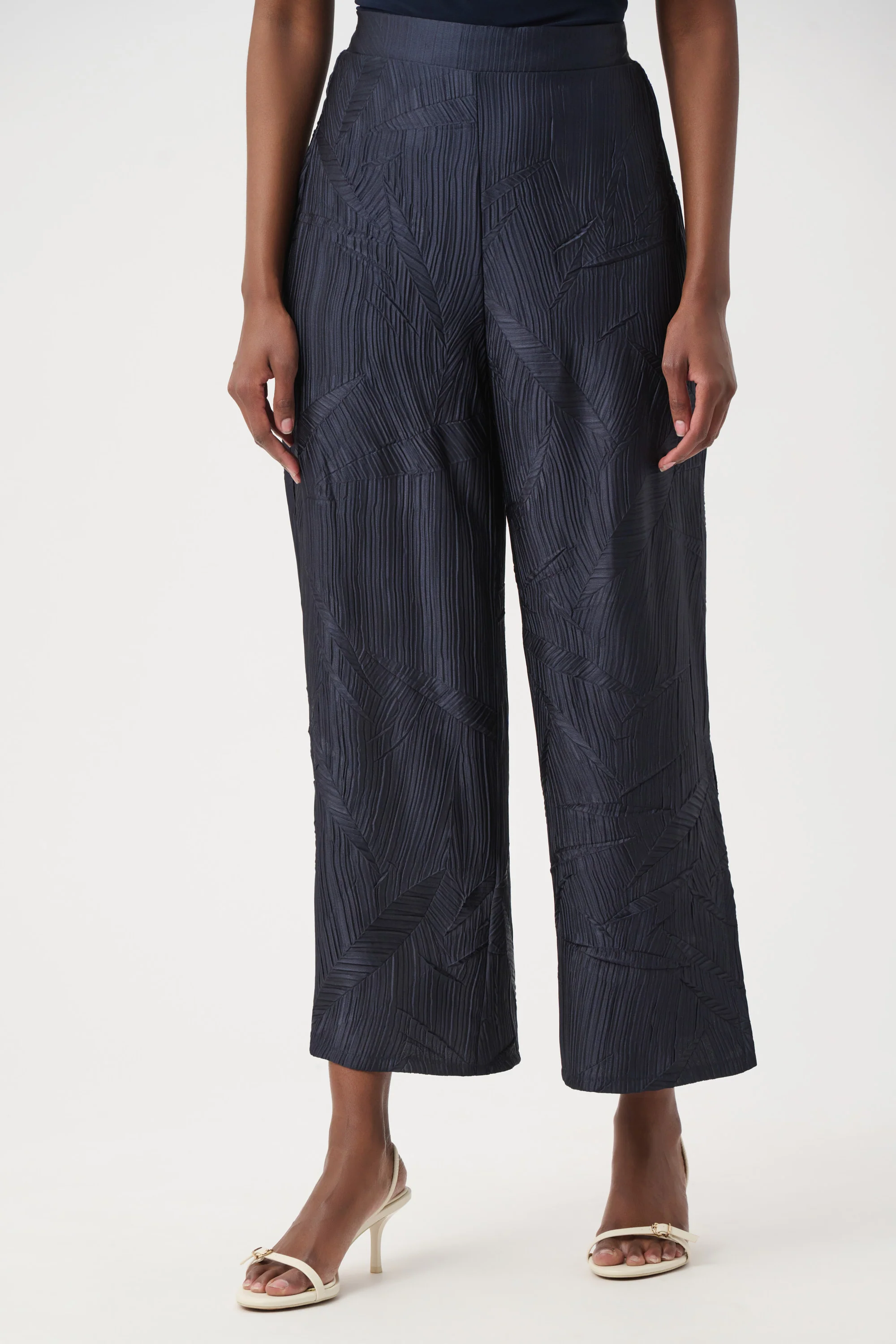 Joseph Ribkoff Pleated Satin Pull-On Culotte Pants Style 261161