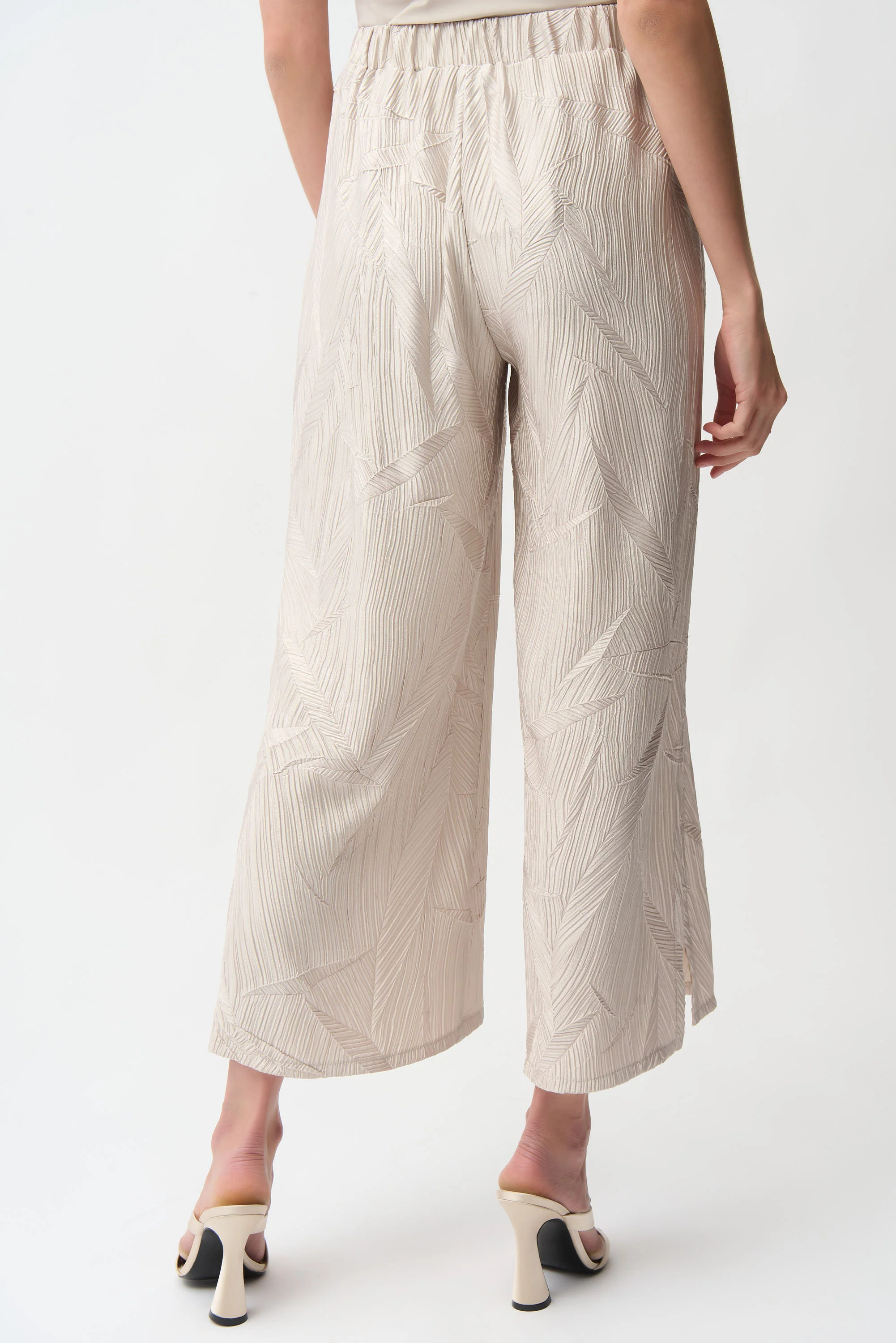 Joseph Ribkoff Pleated Satin Pull-On Culotte Pants Style 261161 - Image 10
