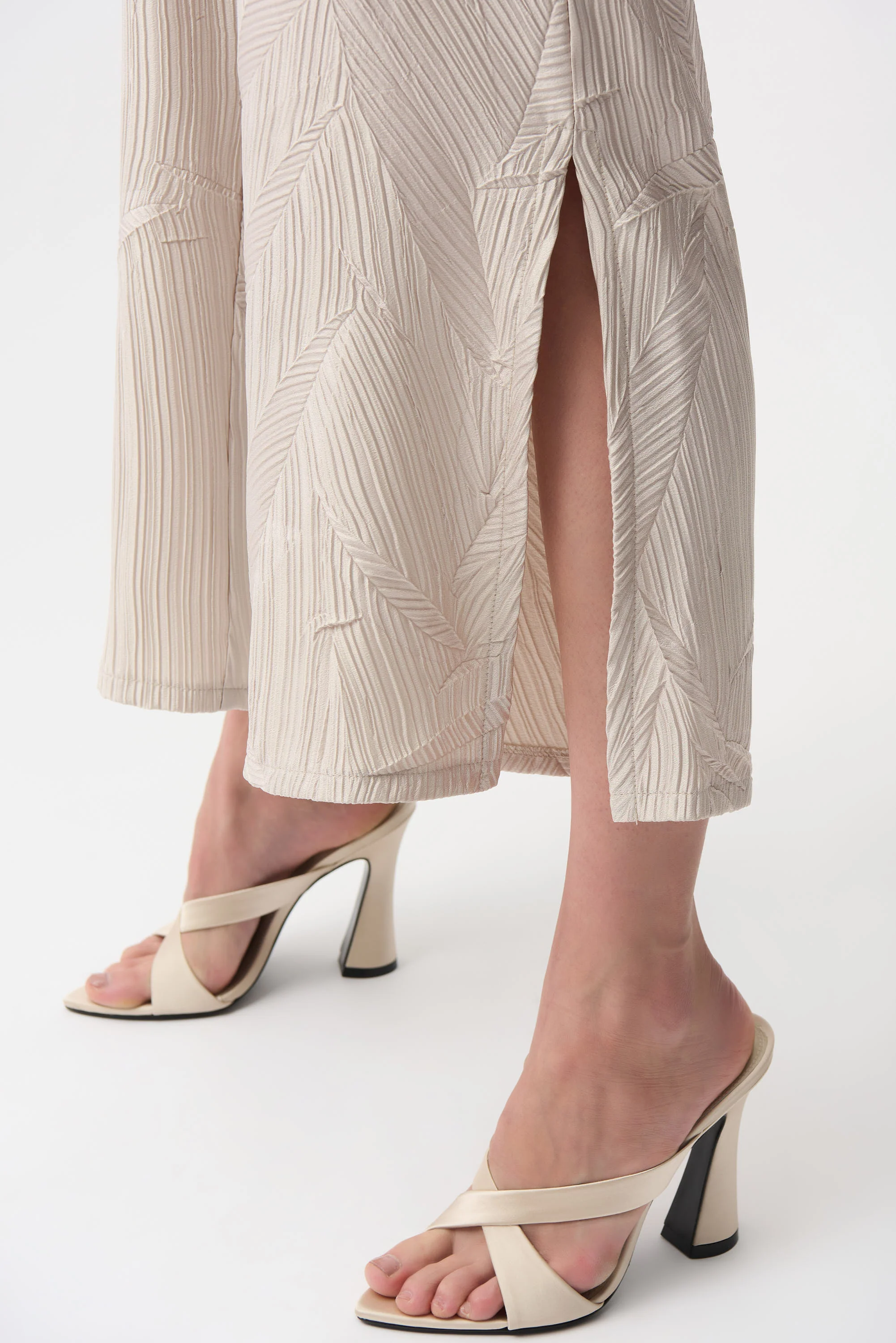 Joseph Ribkoff Pleated Satin Pull-On Culotte Pants Style 261161 - Image 11