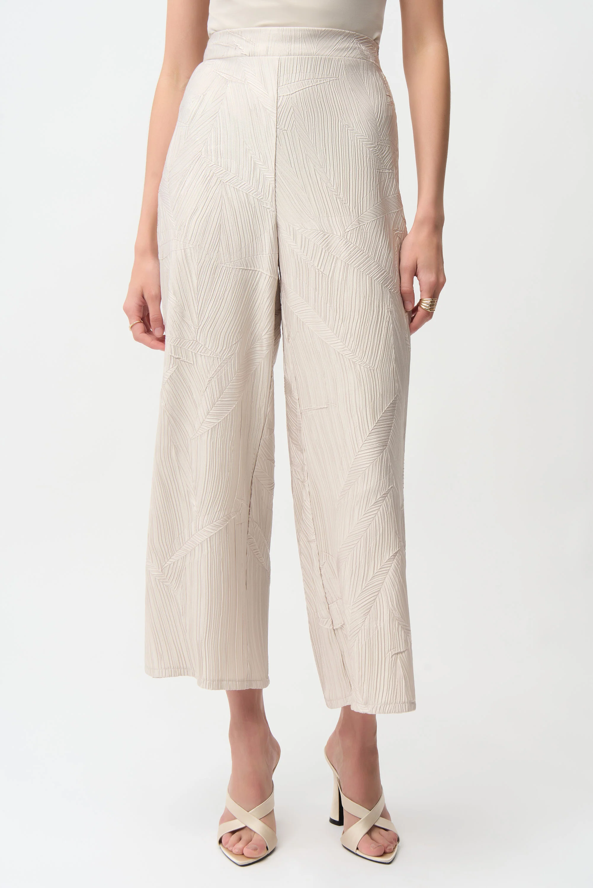 Joseph Ribkoff Pleated Satin Pull-On Culotte Pants Style 261161 - Image 7