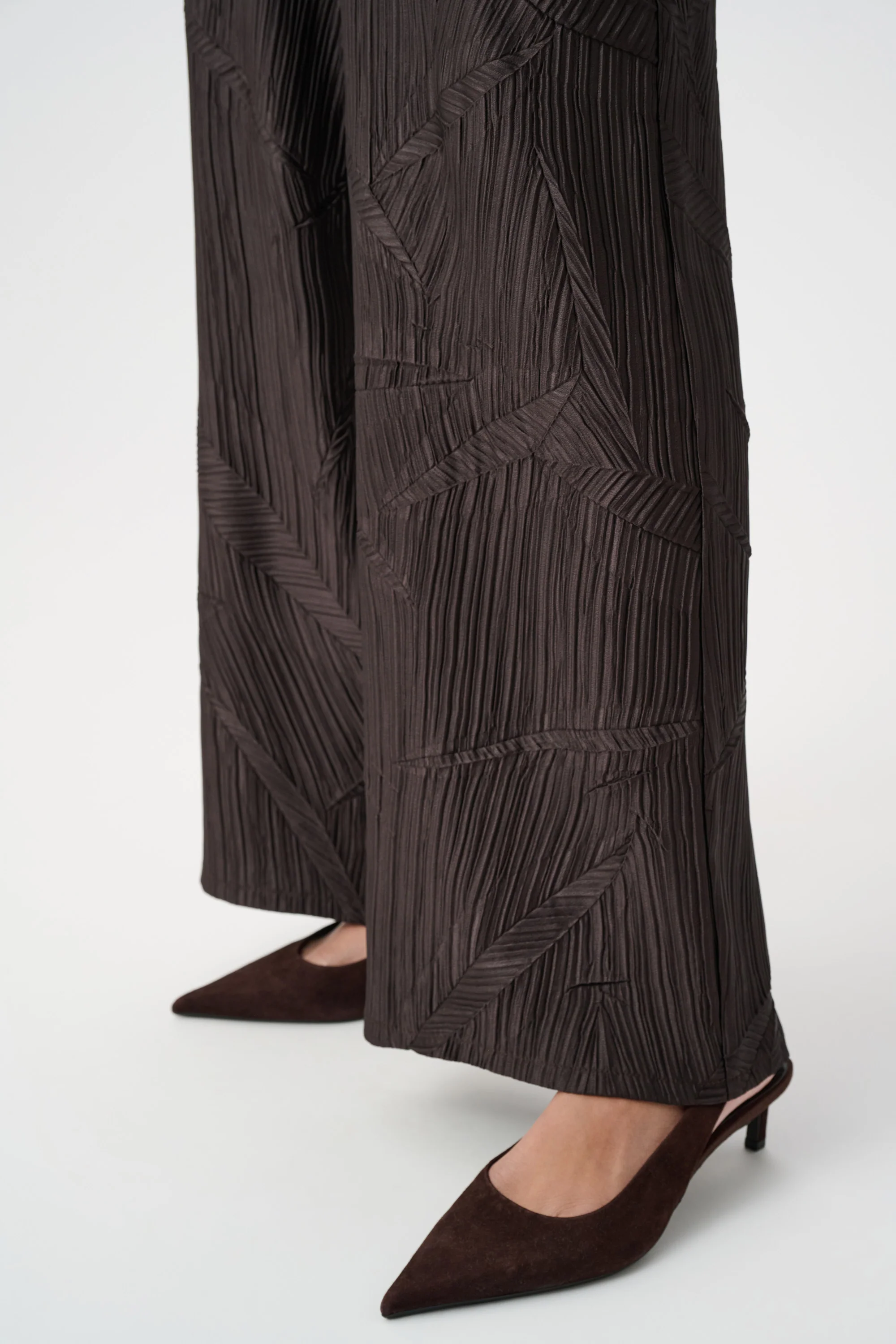 Joseph Ribkoff Pleated Satin Pull-On Wide-Leg Pants Style 263052 - Image 4
