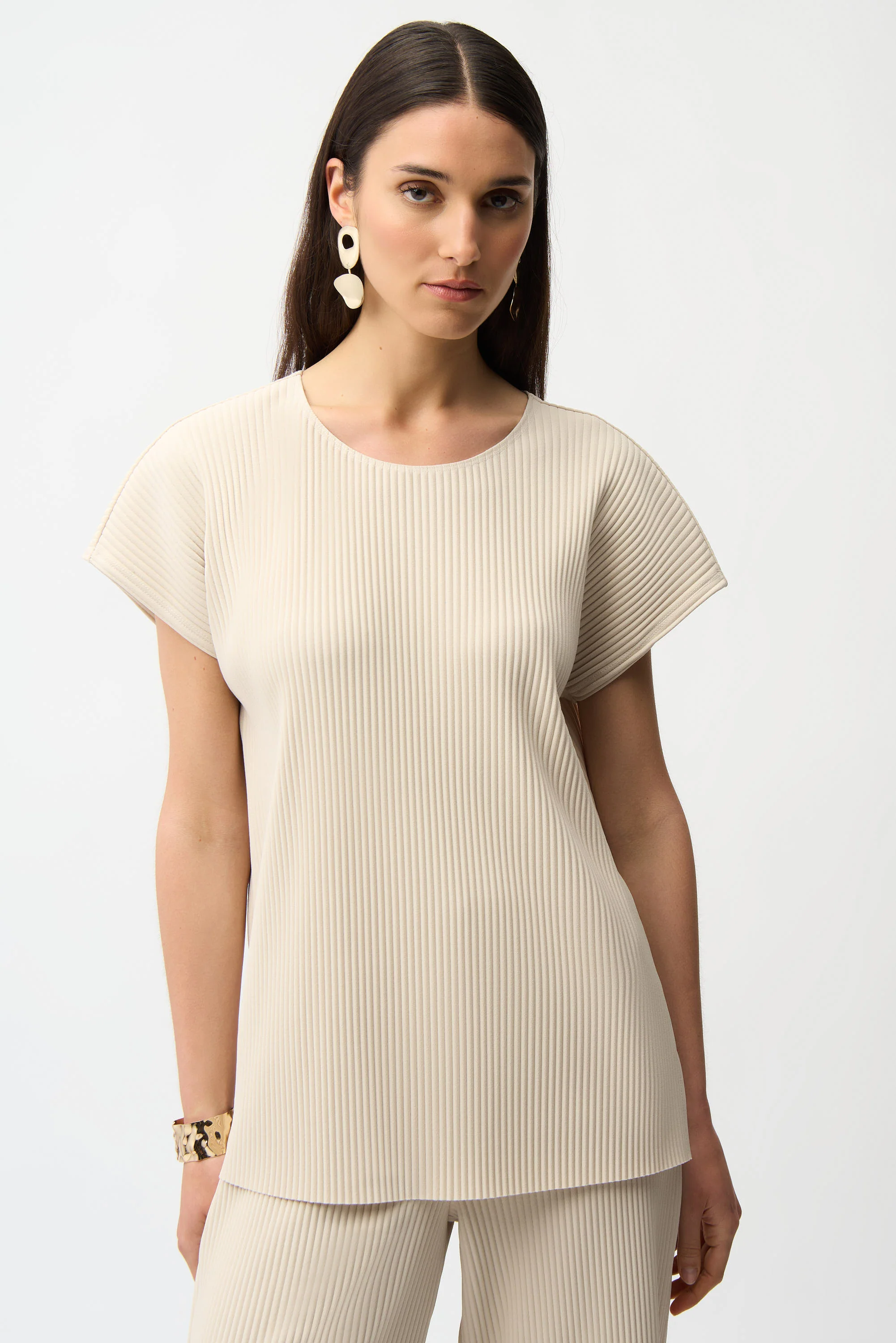 Joseph Ribkoff Pleated Scuba Crepe Boxy Top Style 261192